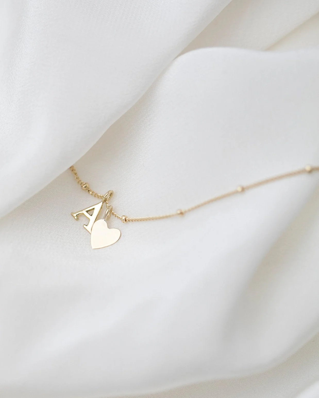 14k Satellite Letter Necklace - Image 2