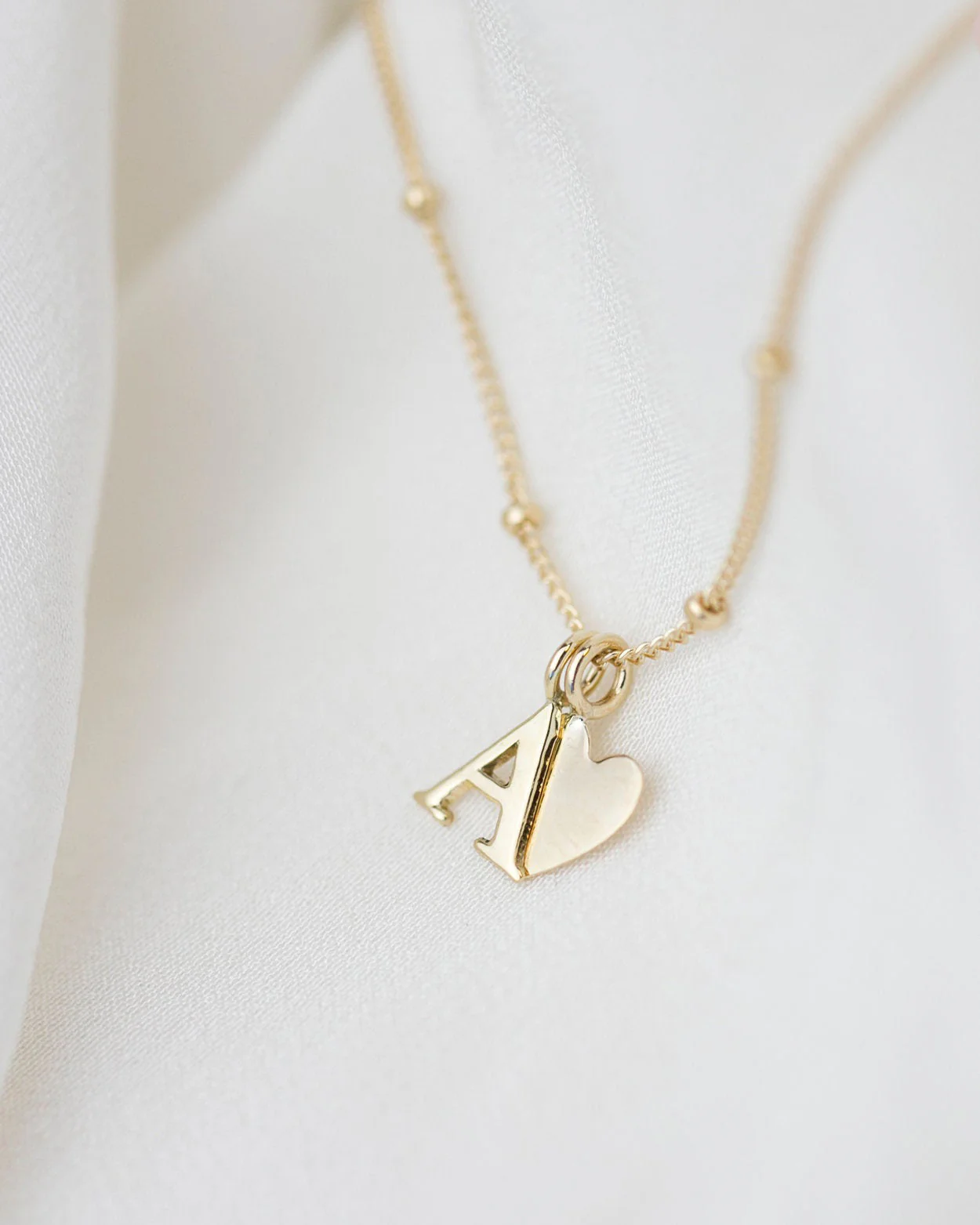 14k Satellite Letter Necklace - Image 4