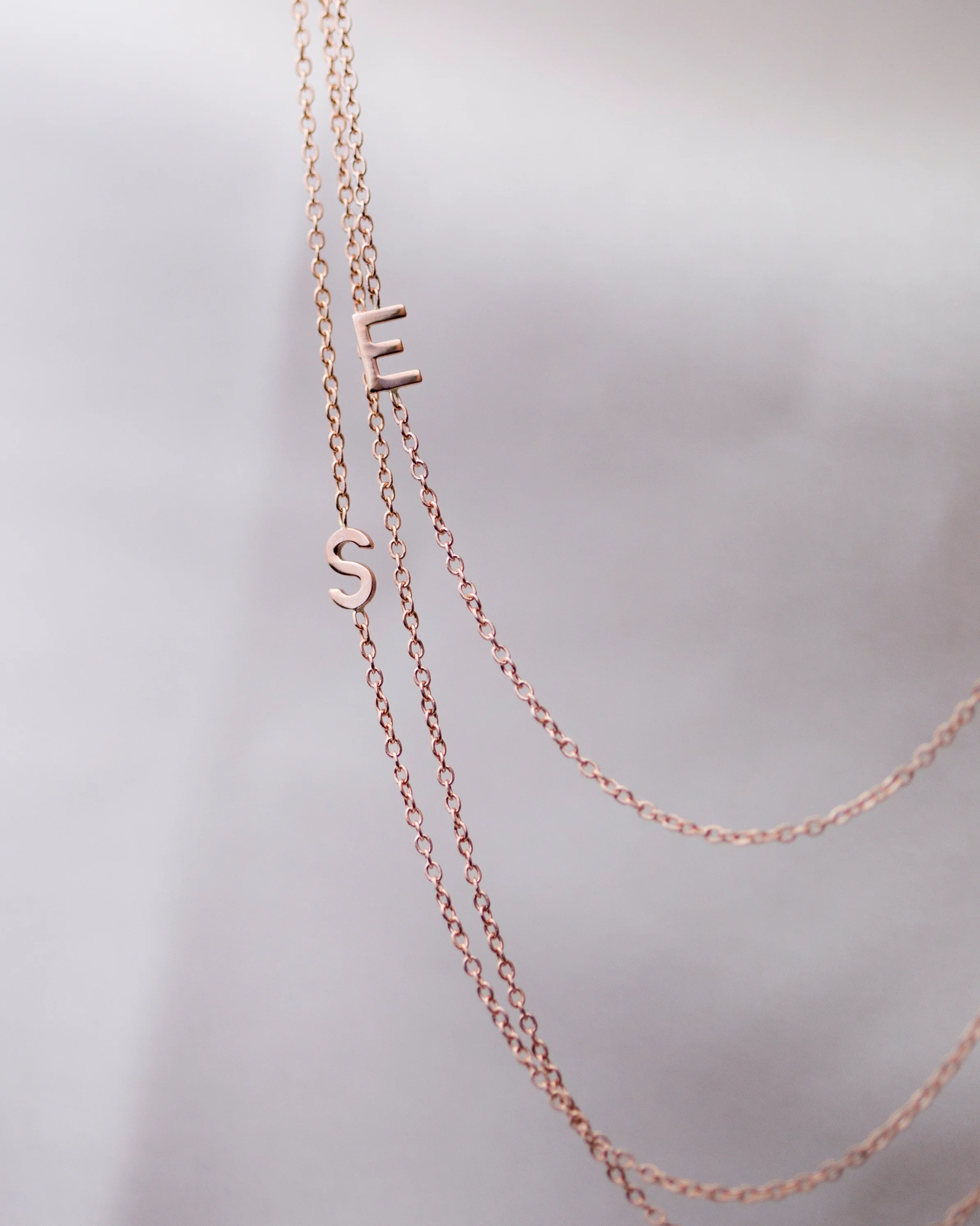 14K Sideway Initial Necklace - Image 10