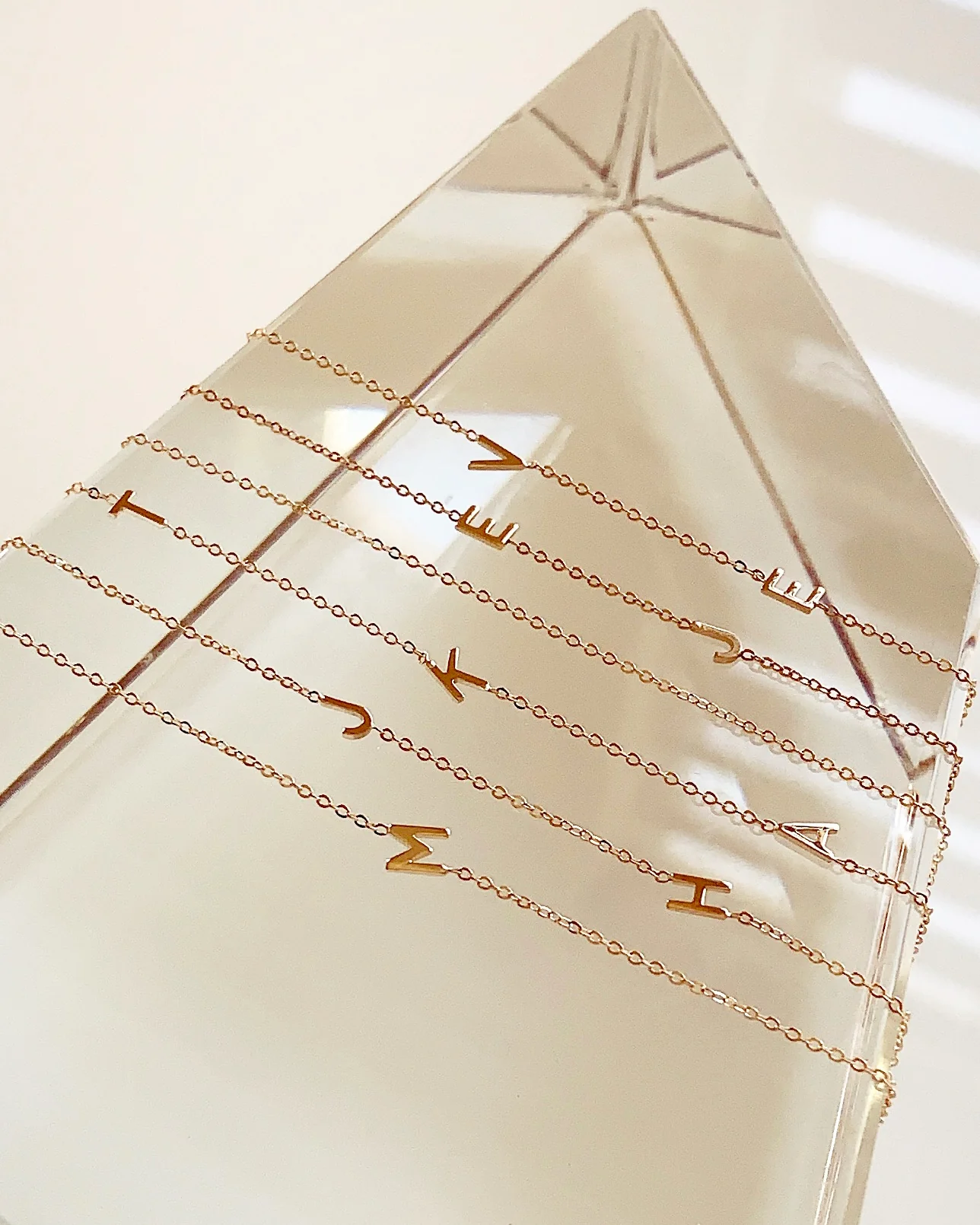 14K Sideway Initial Necklace - Image 8