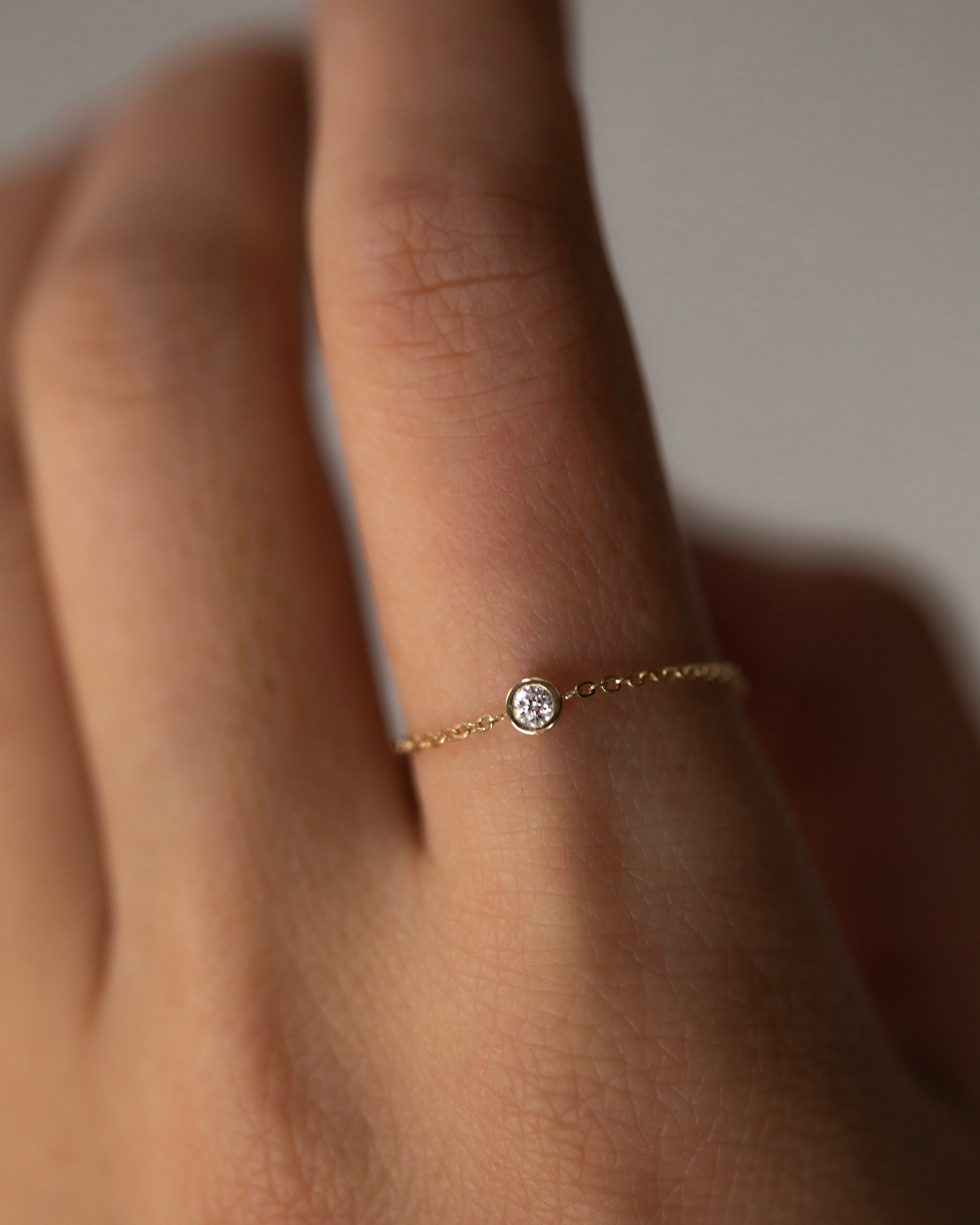 14k Solid Gold Genuine Bezel Diamond Ring - Image 2