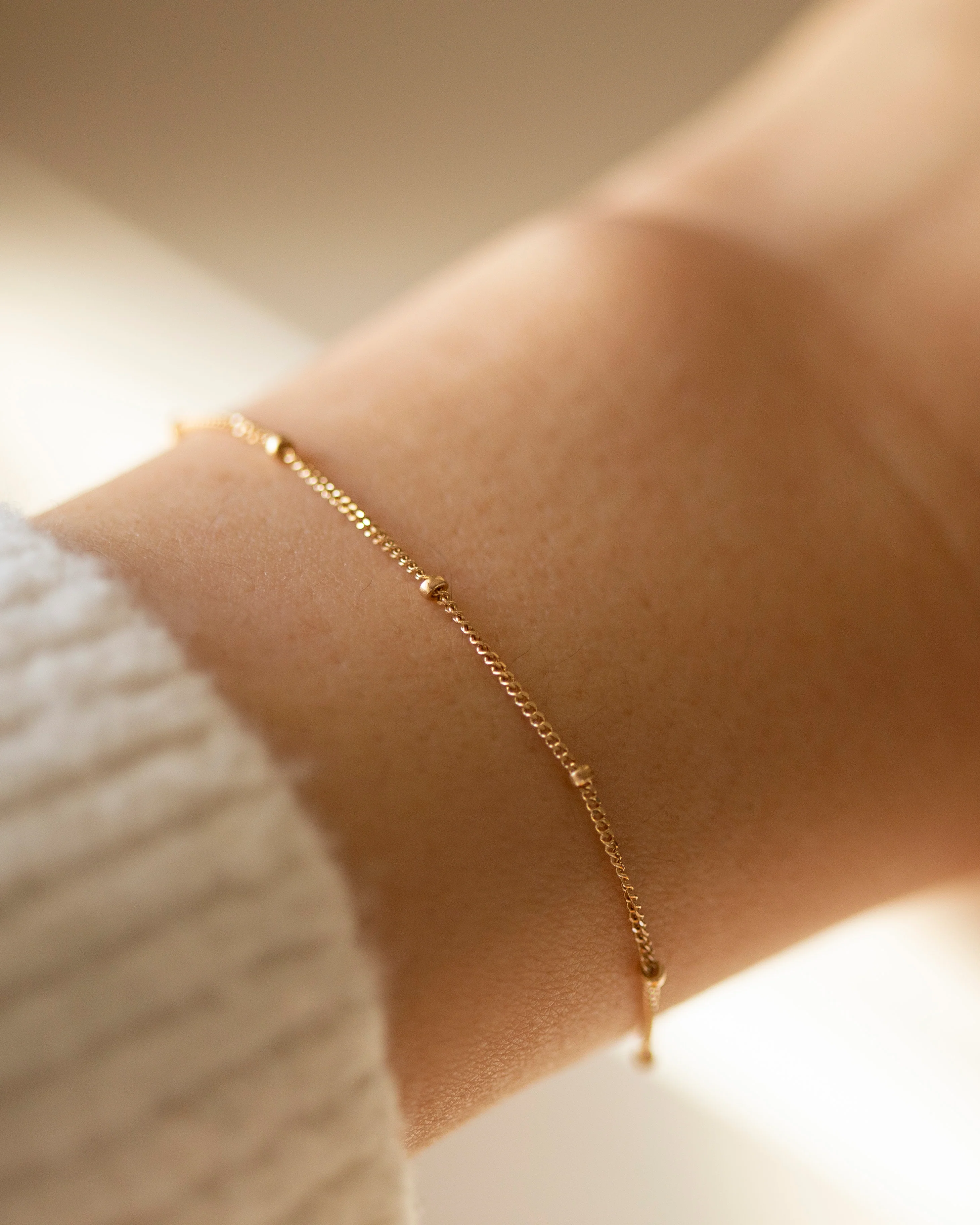 14k Solid Gold Satellite Bracelet