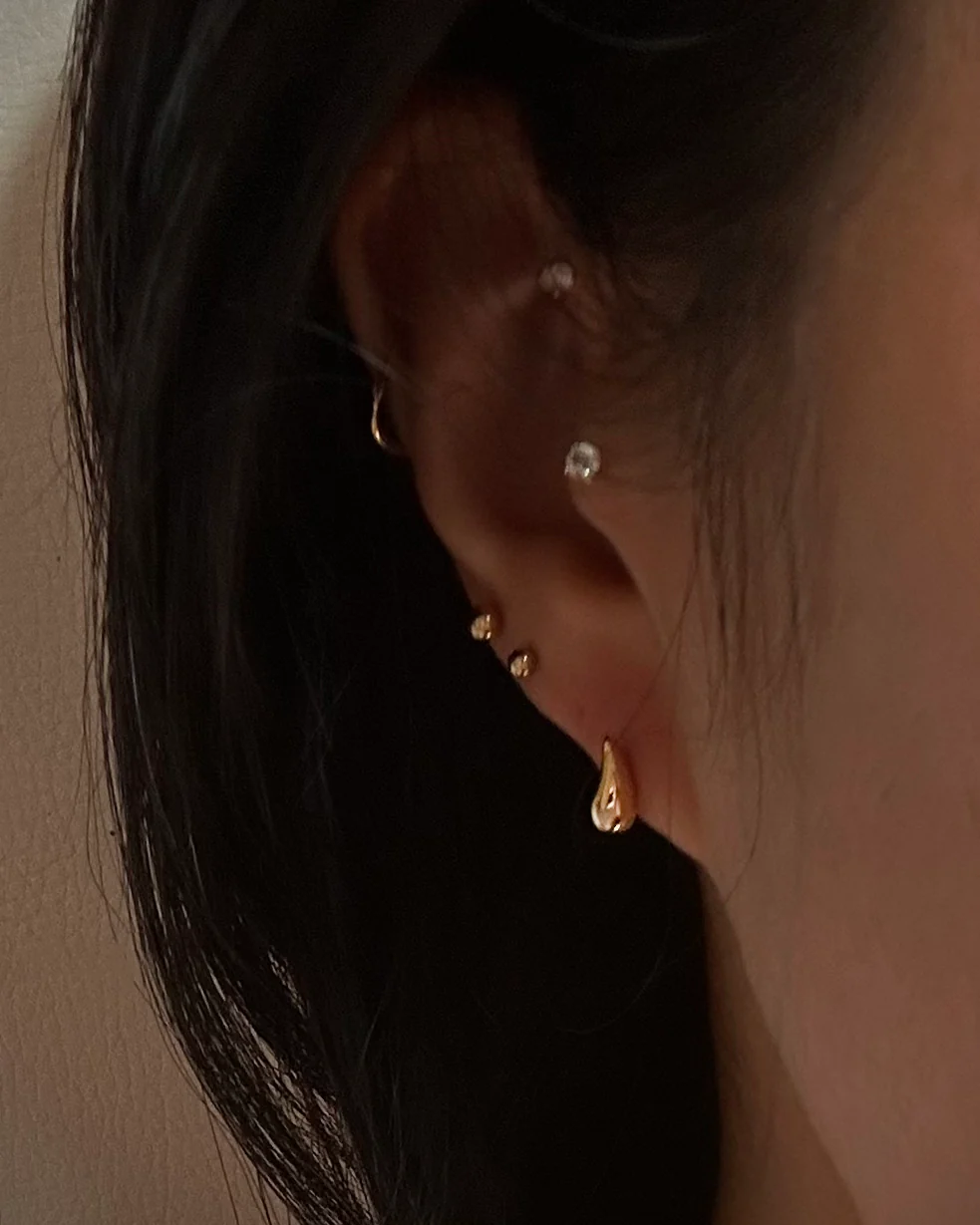 14k Tear Drop Earrings - Image 2