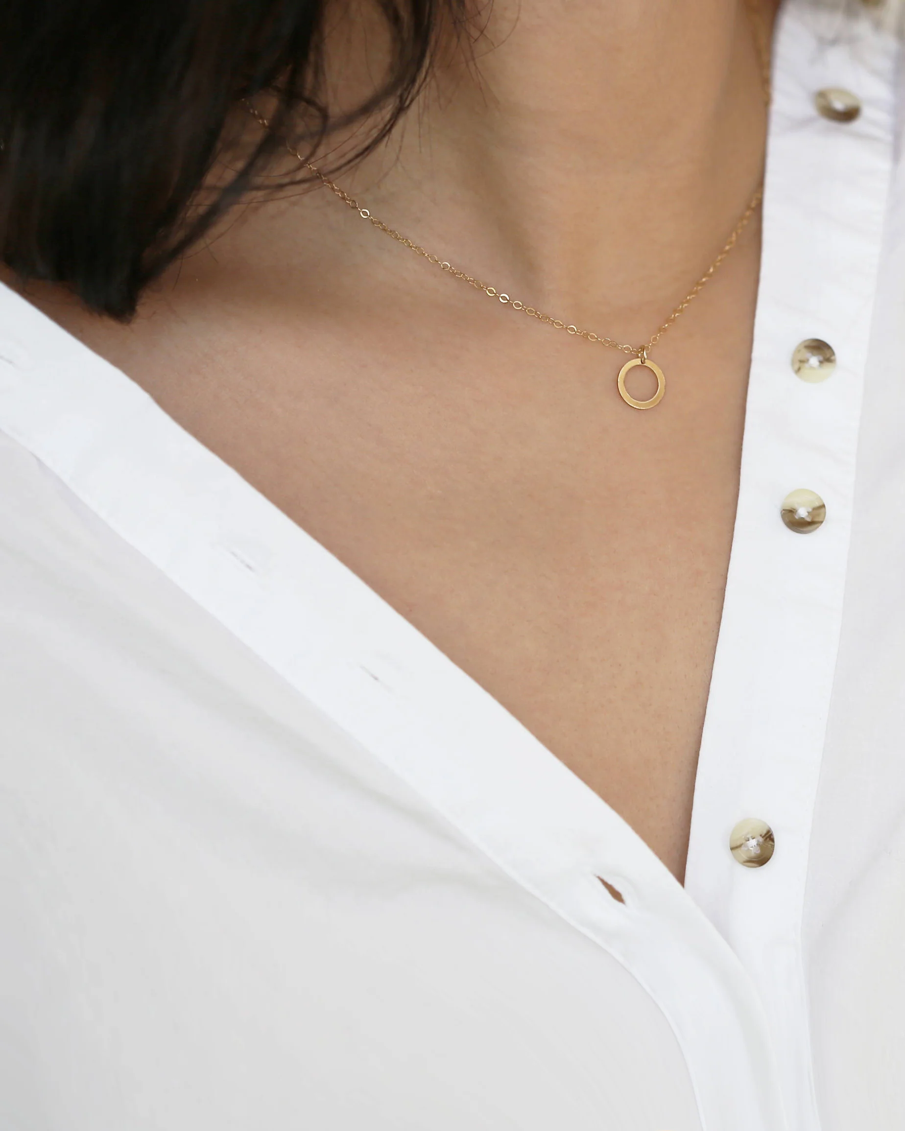 14k Thin Circle Necklace - Image 4