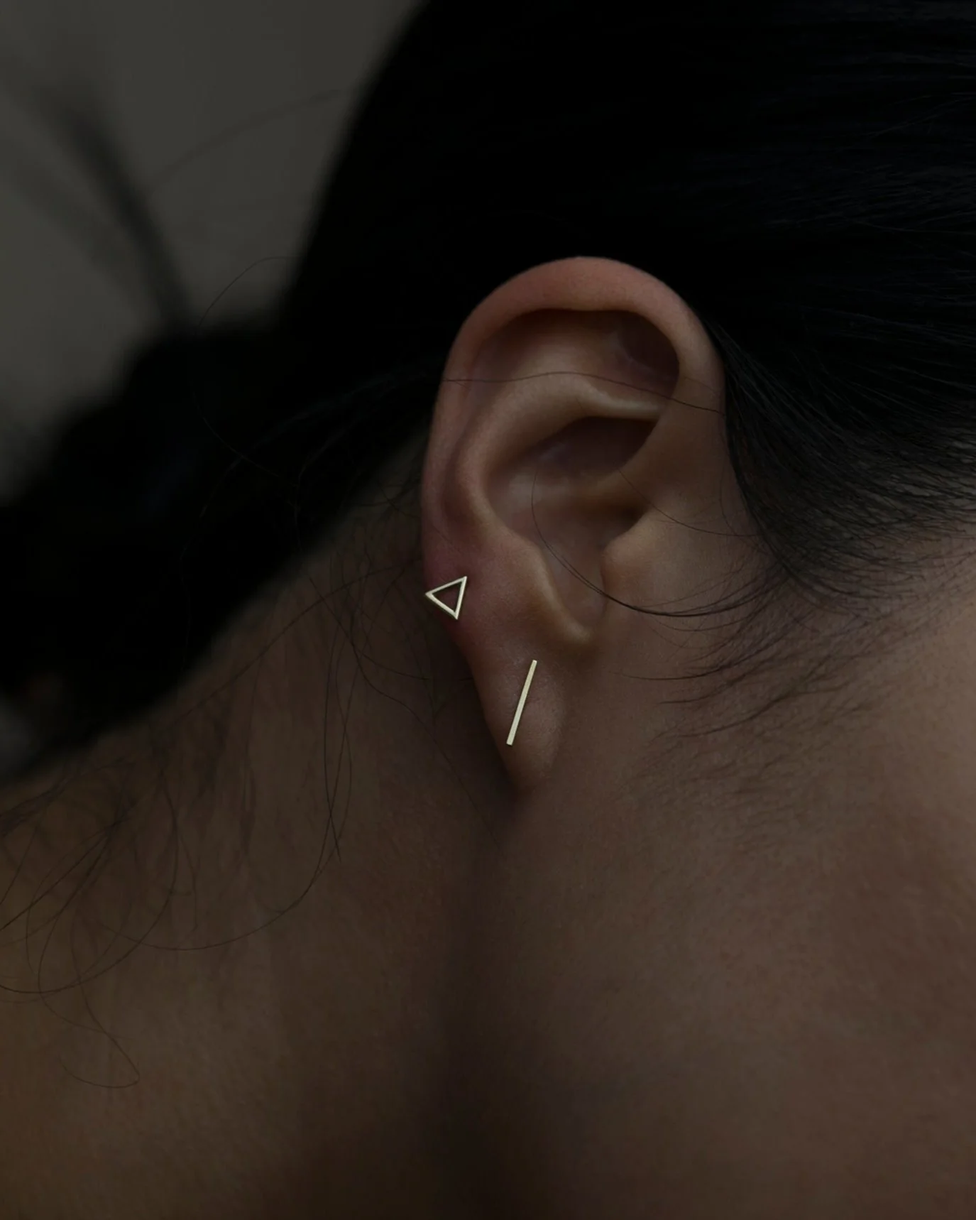 14k Triangle Studs - Image 2
