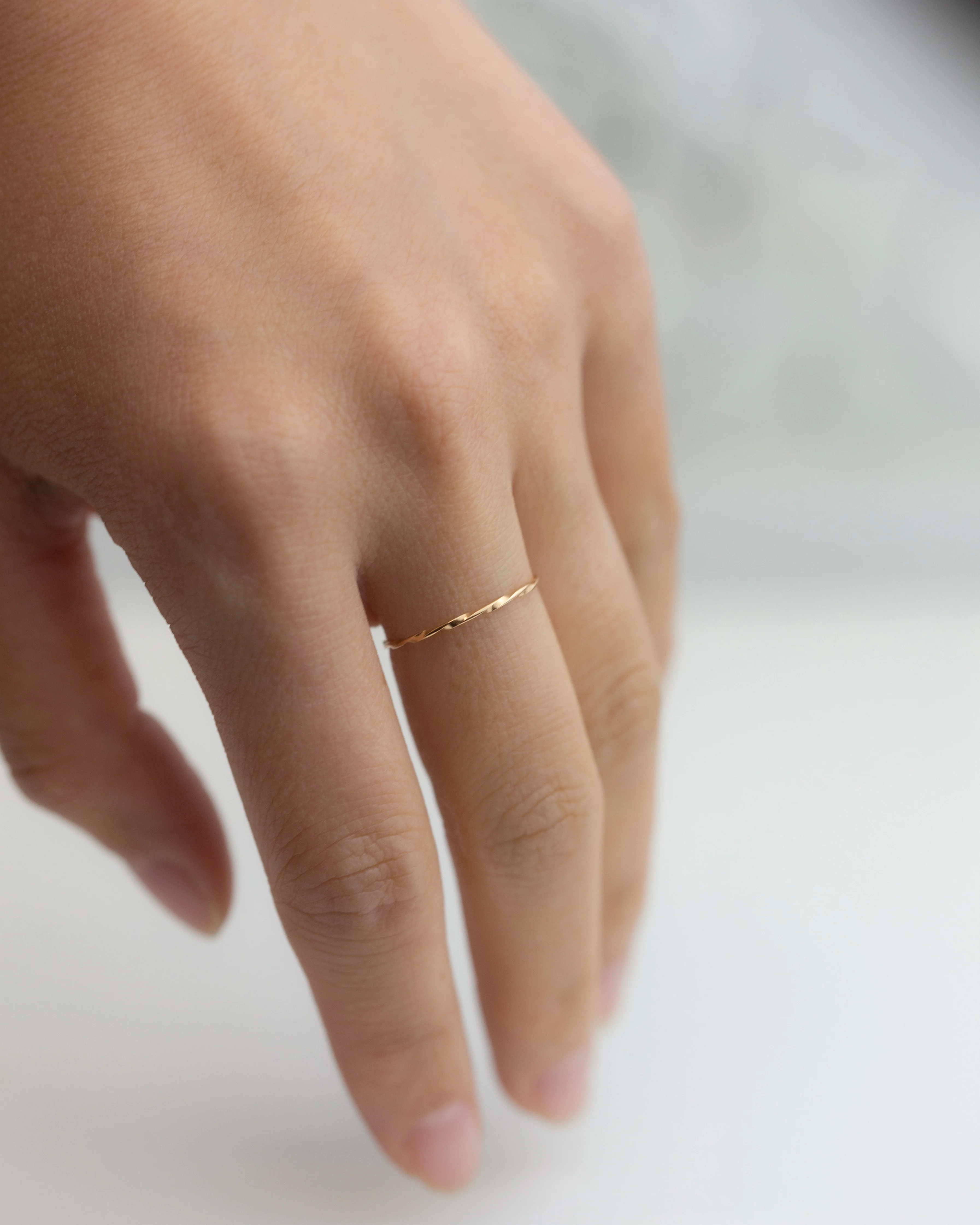 14k Twisted Stacker Gold Ring - Image 3