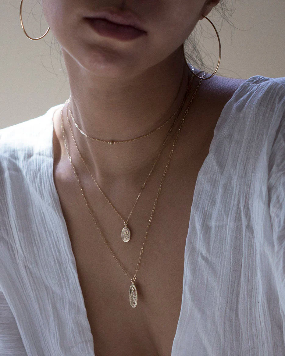 14K Virgin Mary Necklace - Image 7