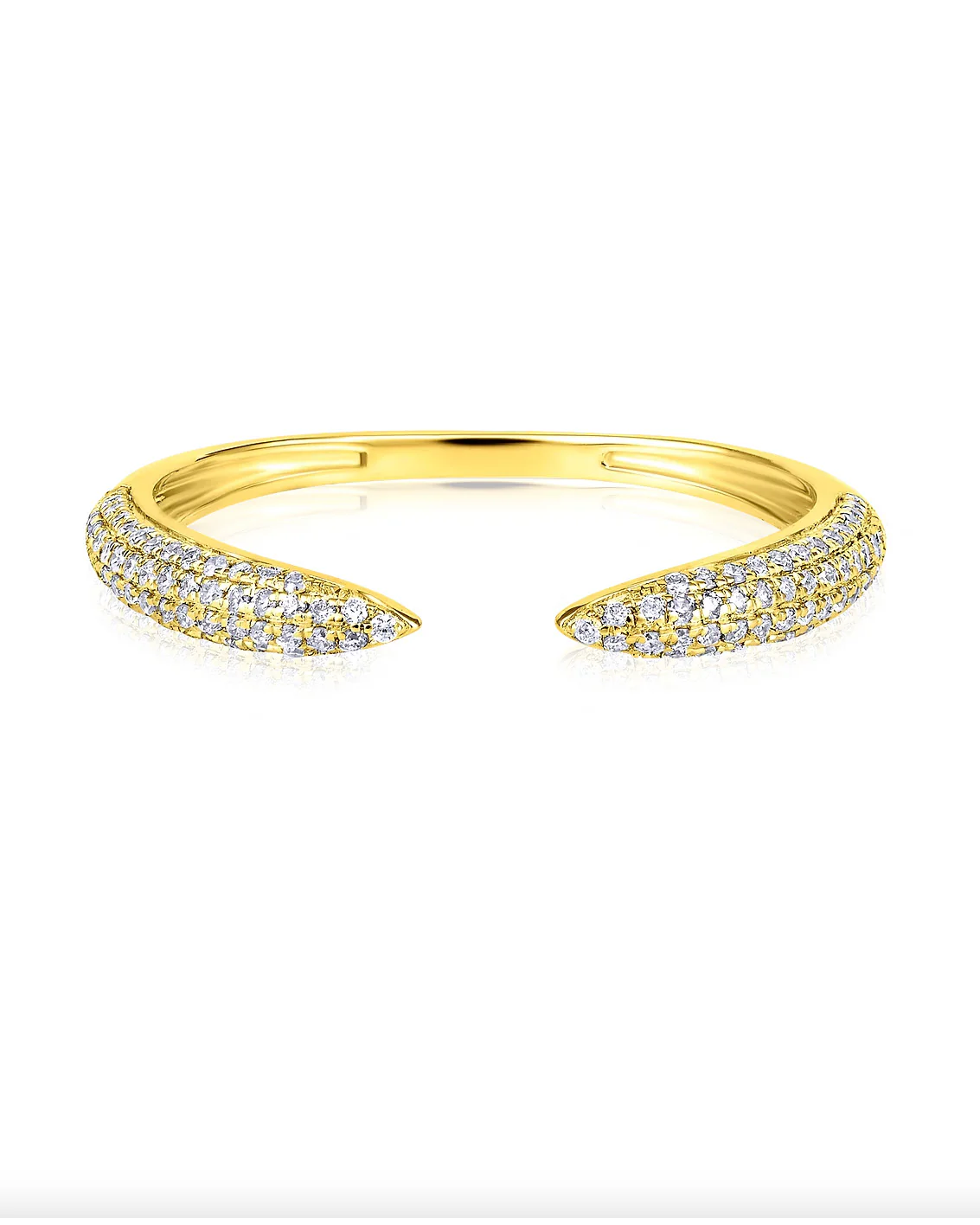 14k White Gold Pave Diamond Open Ring - Image 2
