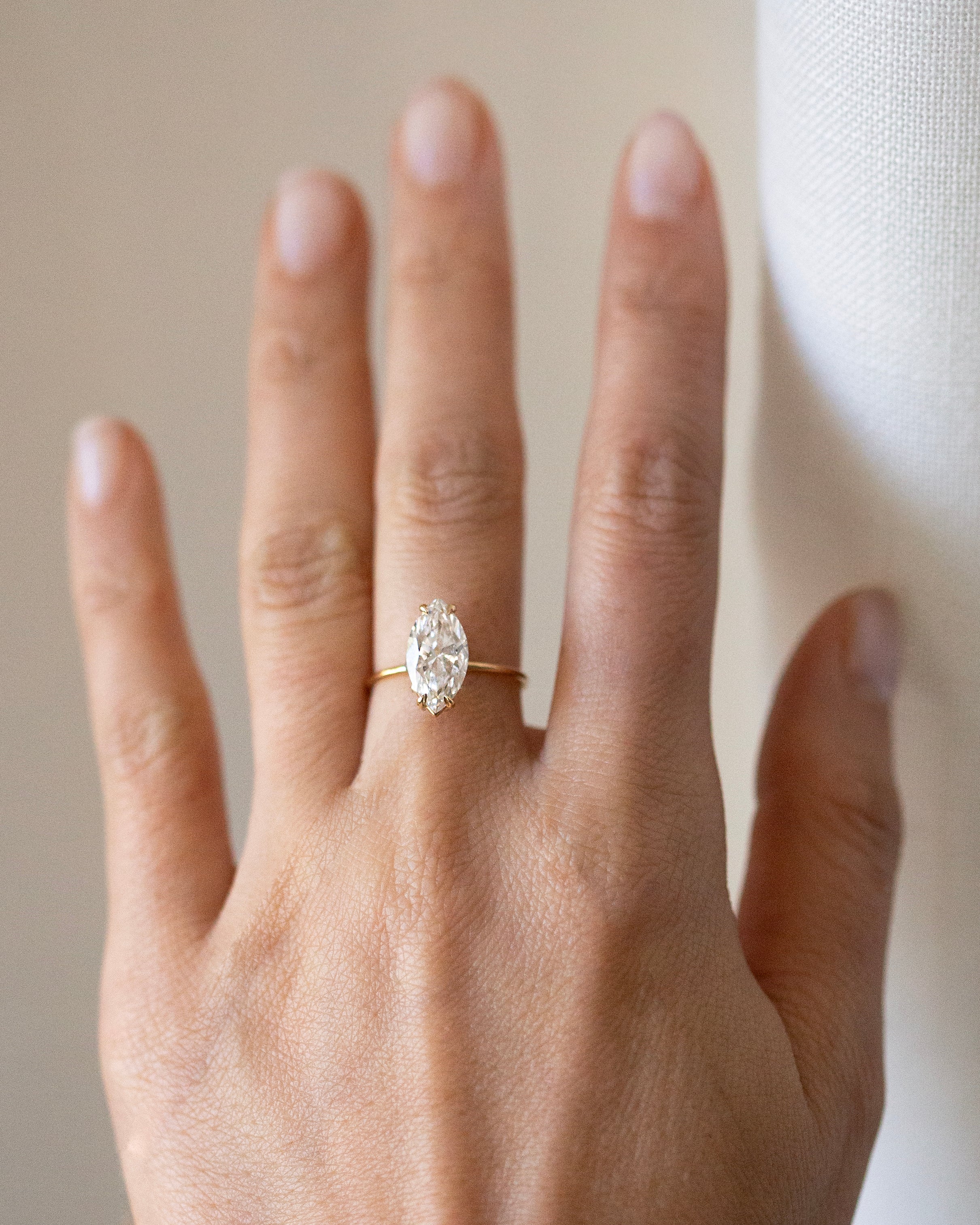 2 Carat Vertical Marquise Engagement Ring