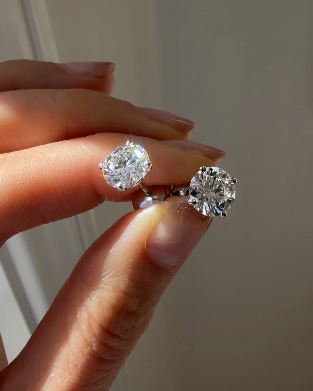 4 Ctw Lab Grown Diamond Stud Earrings IGI Certified - Image 2