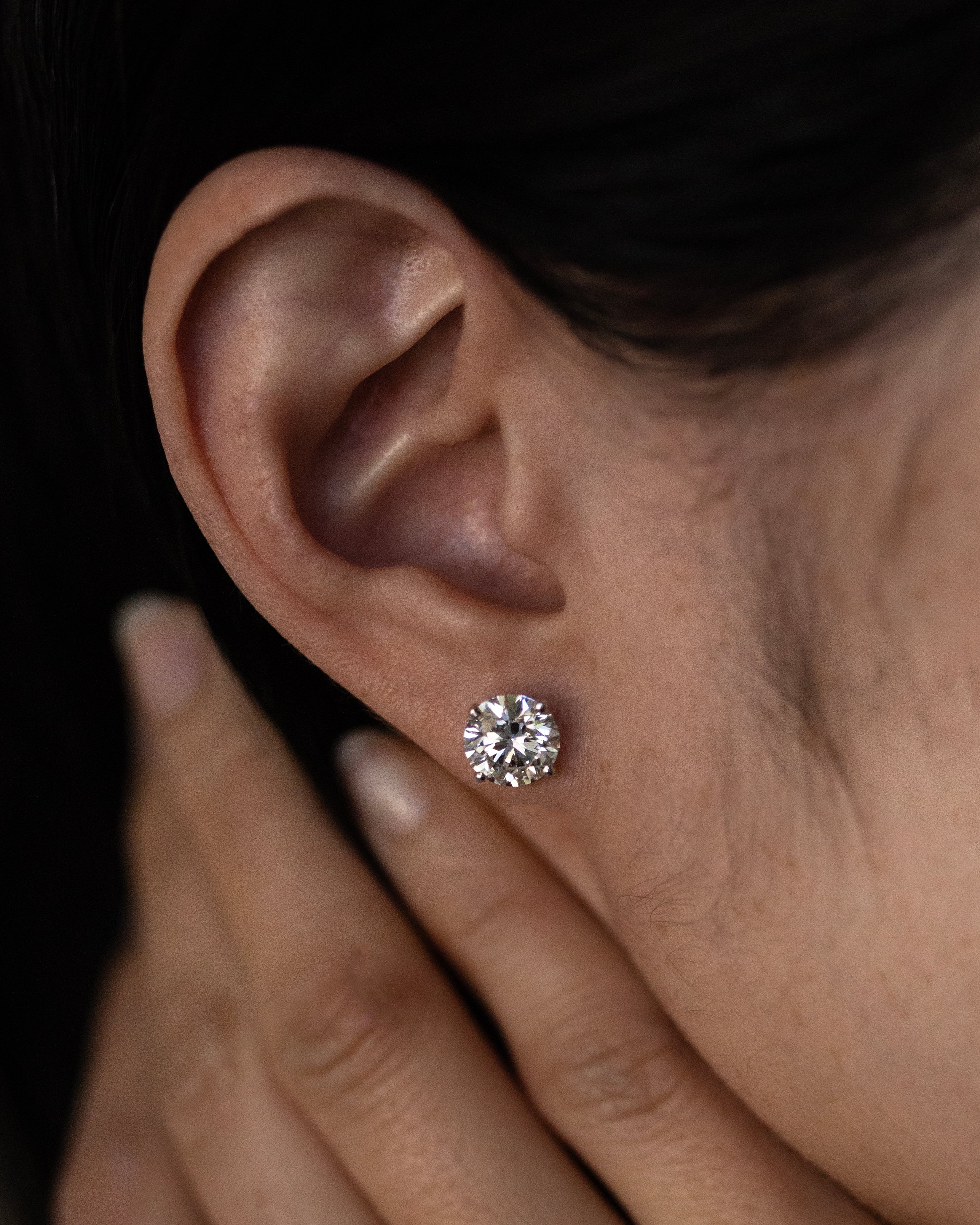 4 Ctw Lab Grown Diamond Stud Earrings IGI Certified - Image 4