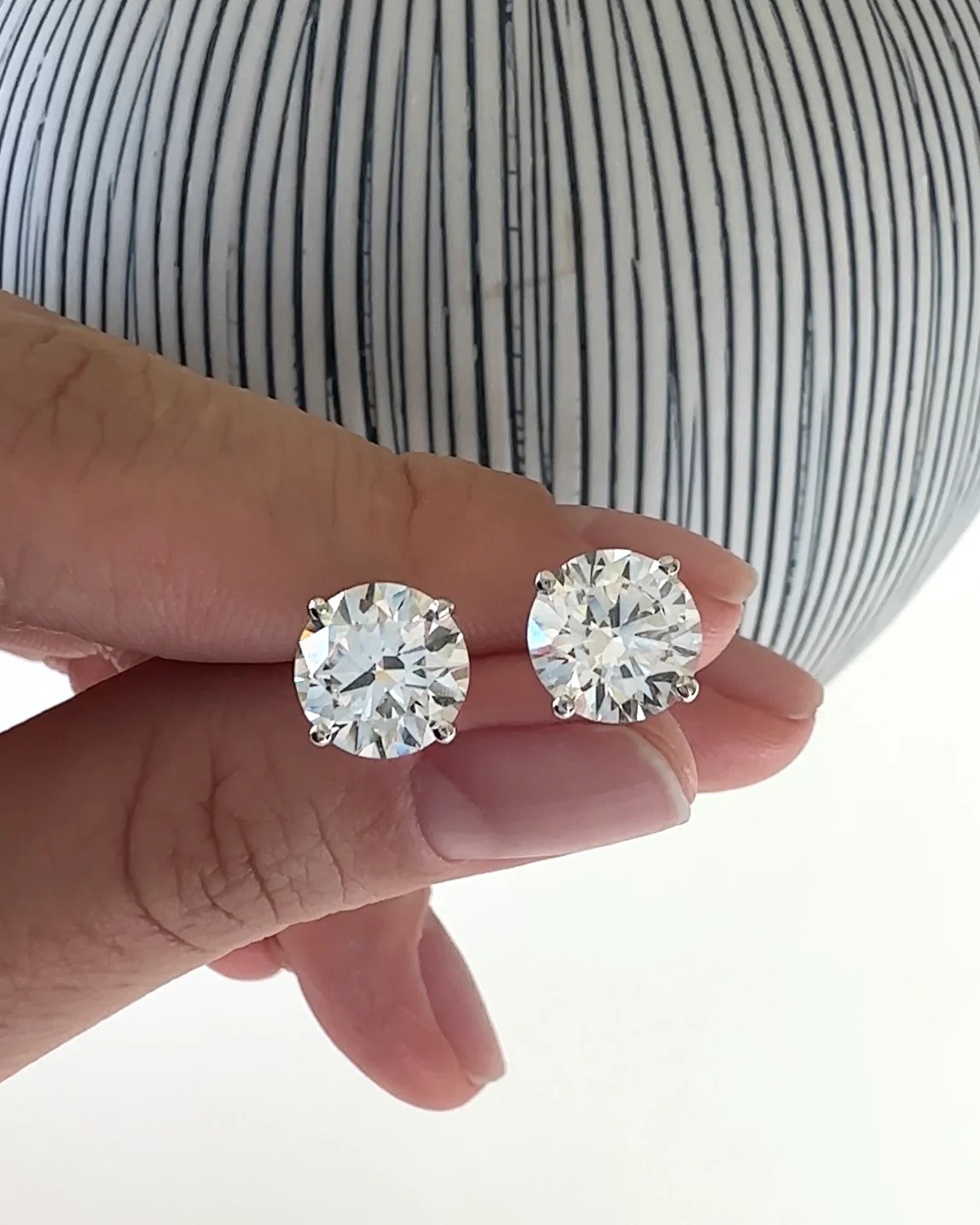 4 Ctw Lab Grown Diamond Stud Earrings IGI Certified - Image 8