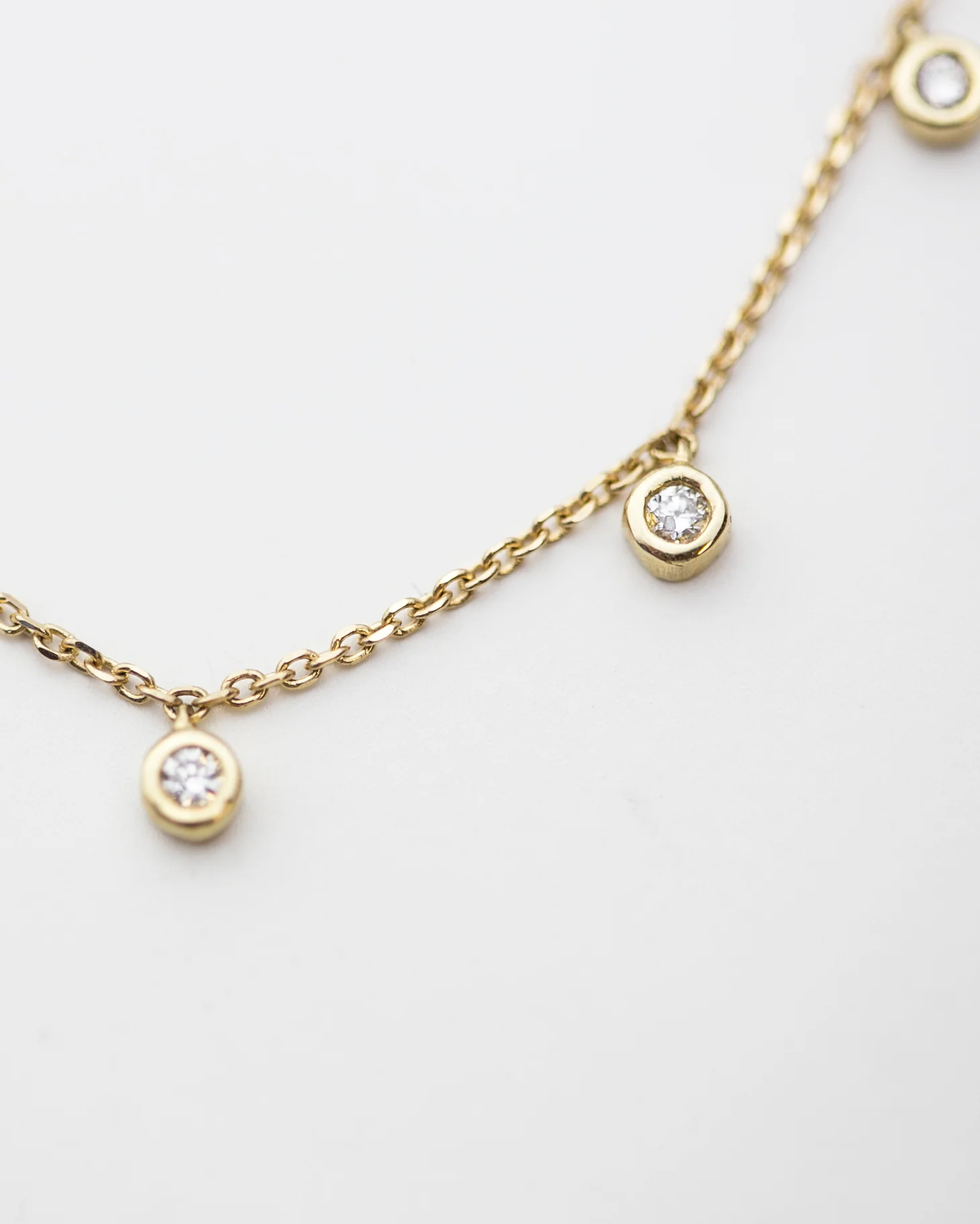 5 Diamond Bezel Charm Necklace - Image 3