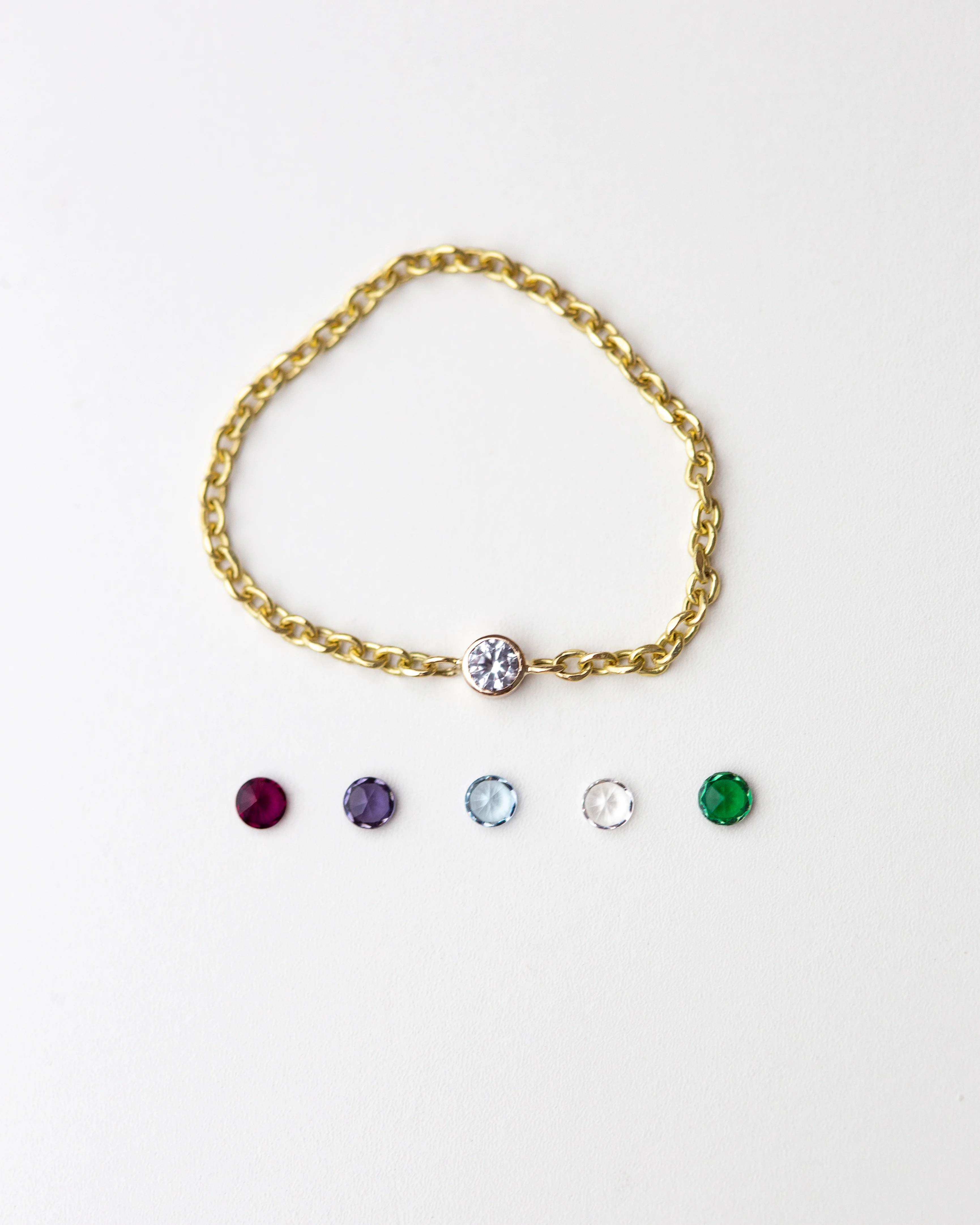 14k Gold Birthstone Chain Ring - Image 10