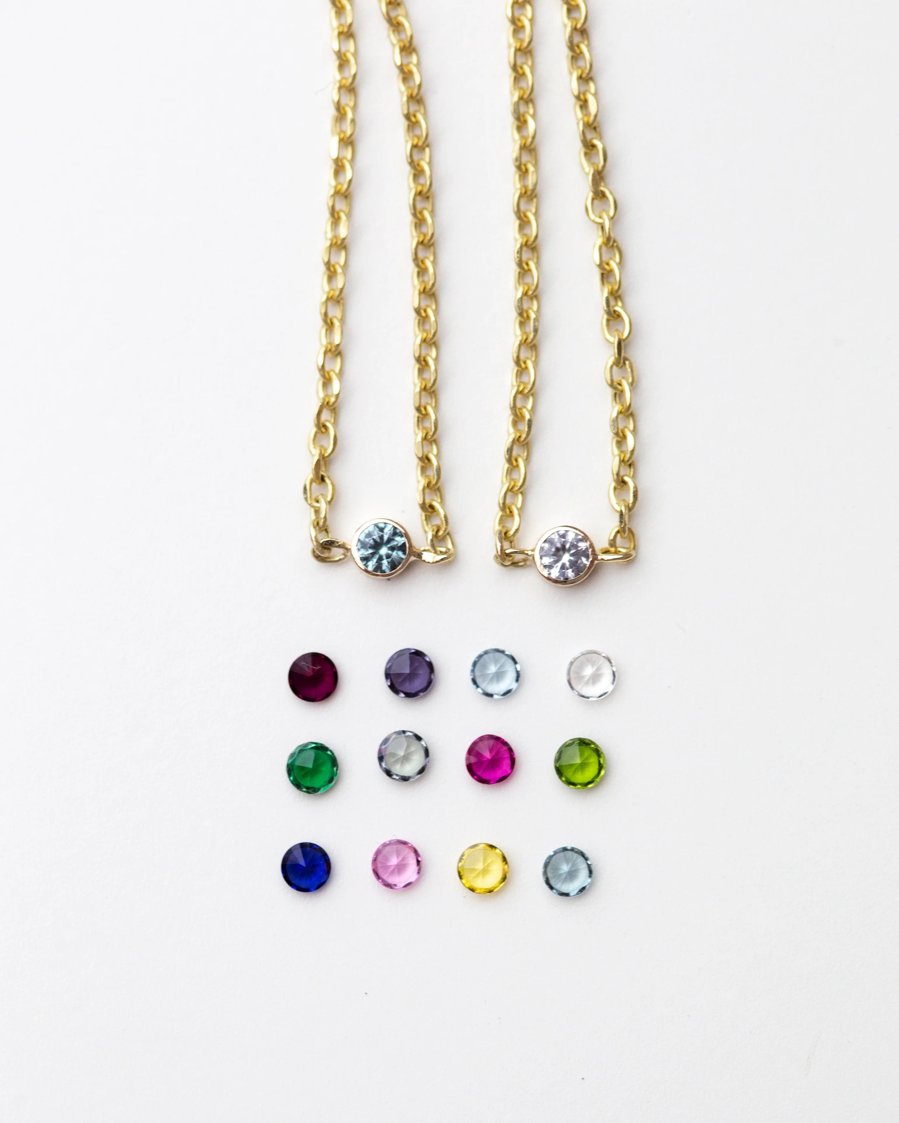 14k Gold Birthstone Chain Ring - Image 2