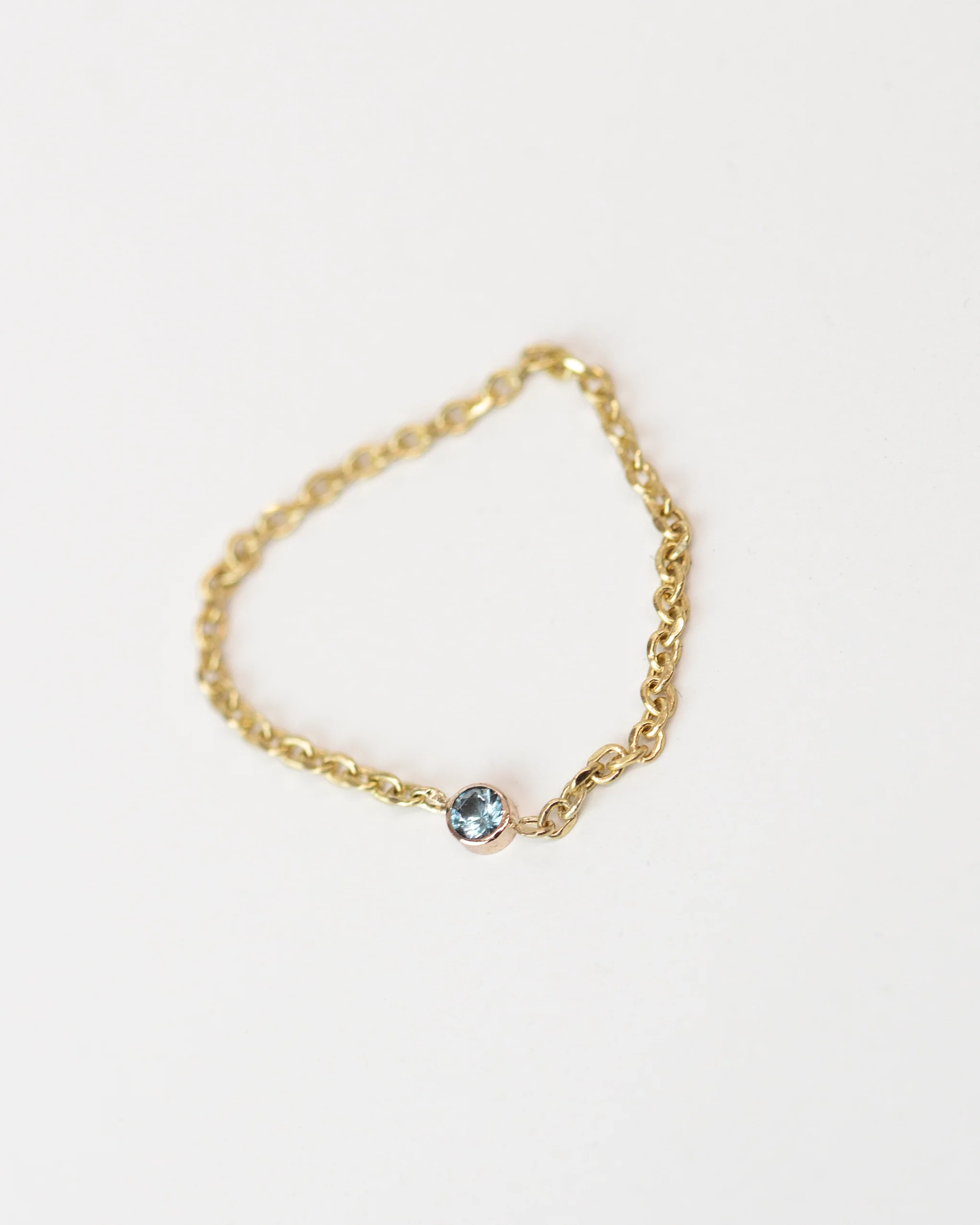 14k Gold Birthstone Chain Ring - Image 3