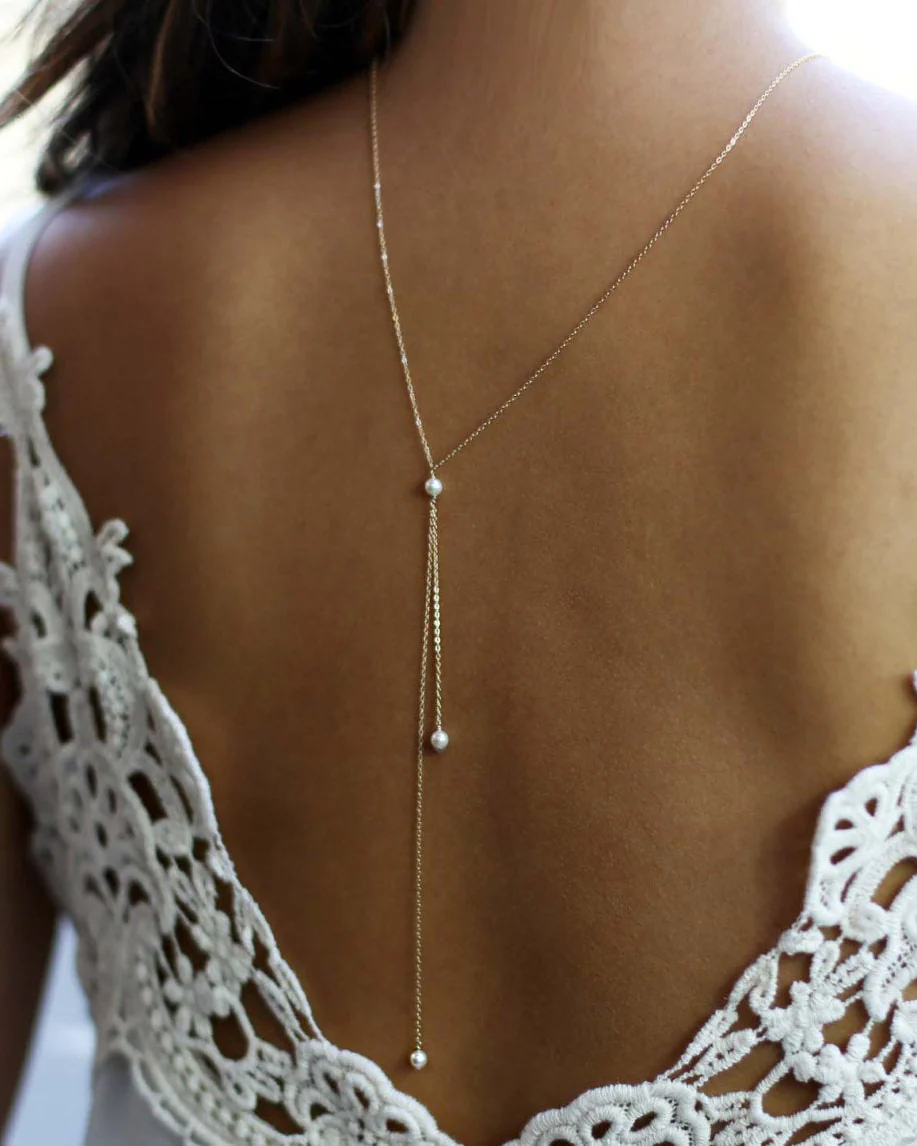 Pearl II Back Necklace - Image 3