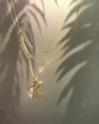 Cursive Initial Charm Necklace - Image 4