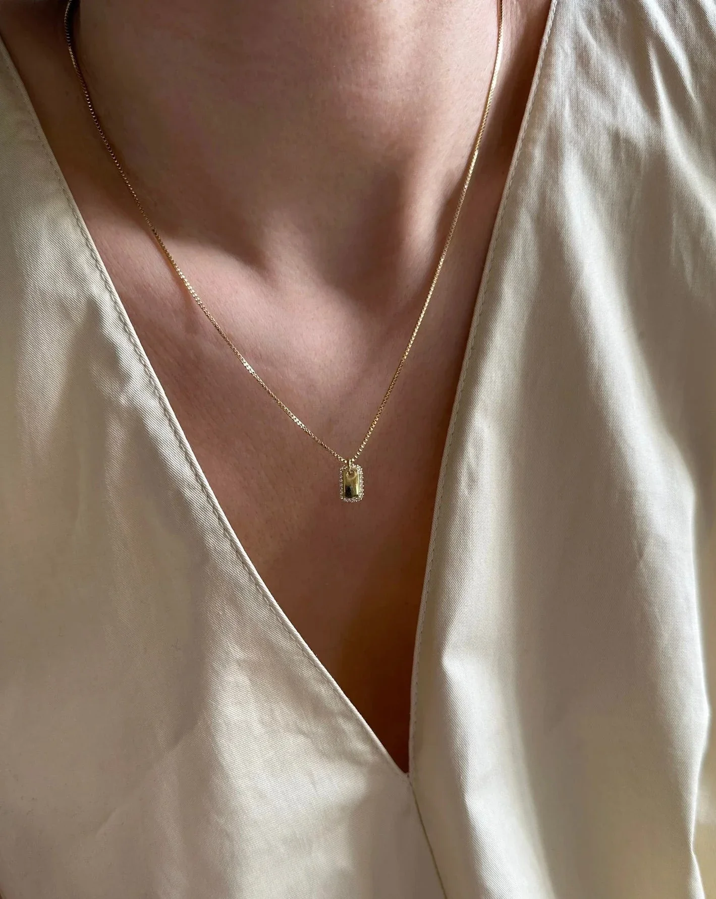 CZ mini bar tag necklace - Image 3