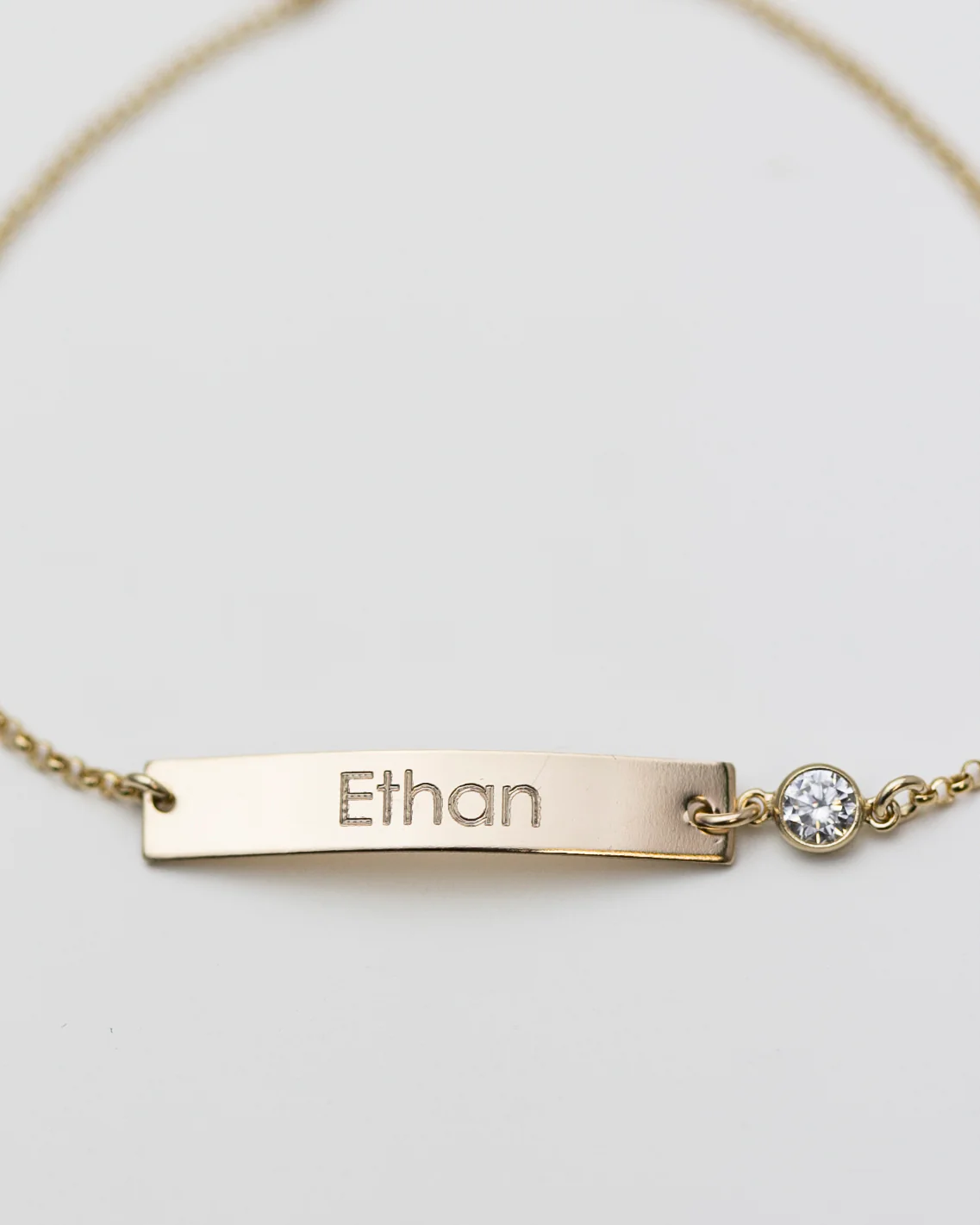 CZ Name Plate Bracelet with Custom Engraving - Image 3