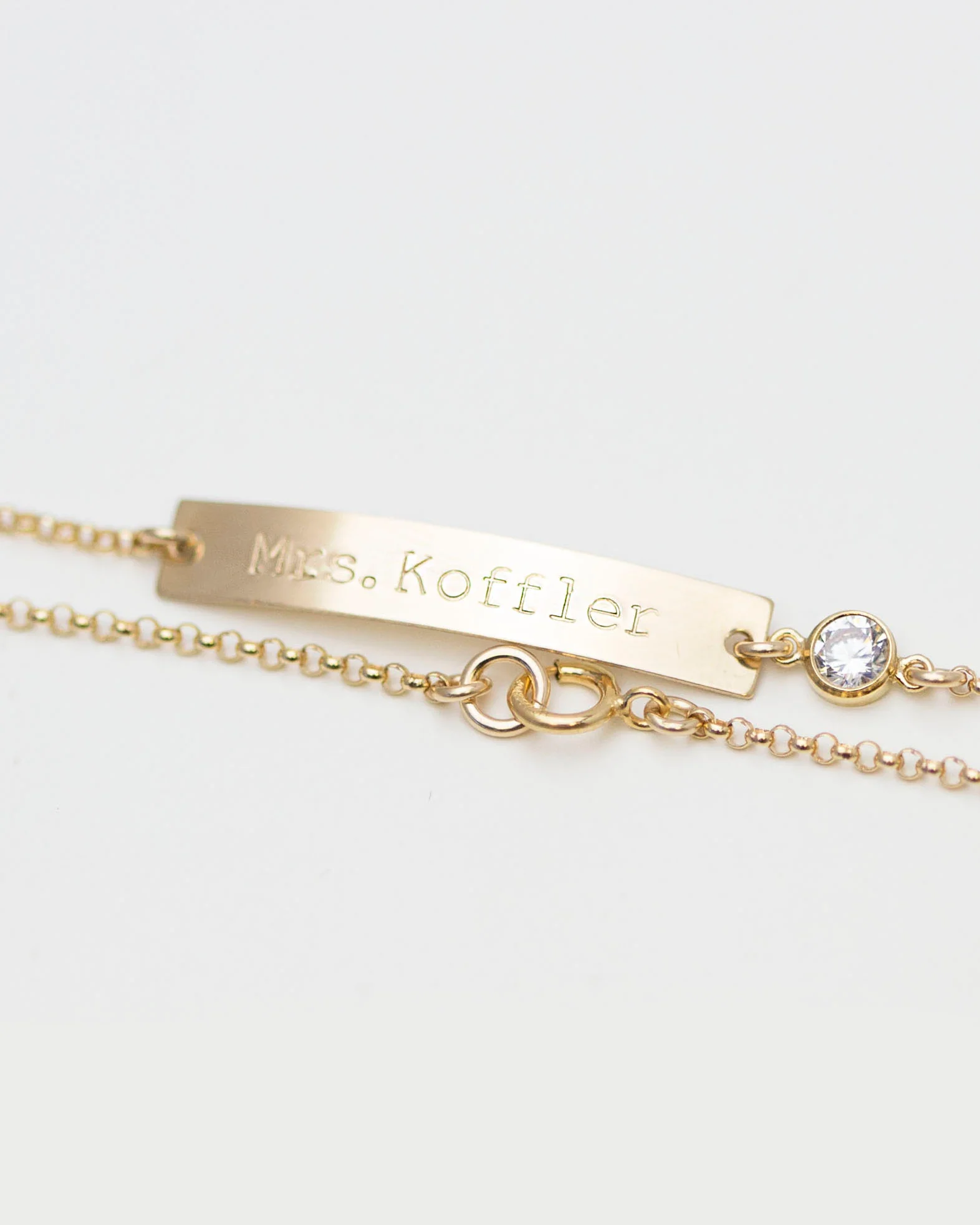 CZ Name Plate Bracelet with Custom Engraving - Image 6