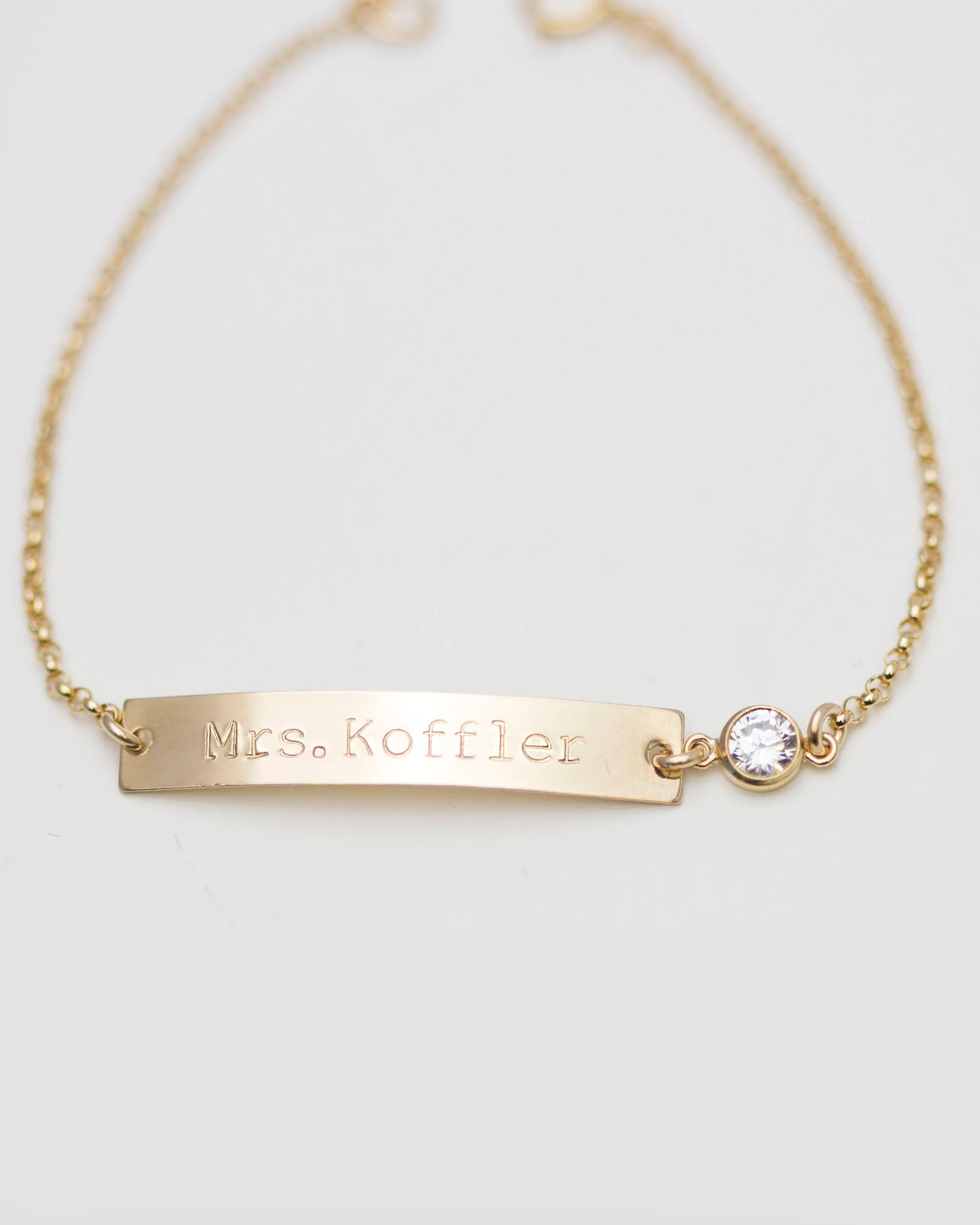 CZ Name Plate Bracelet with Custom Engraving - Image 7