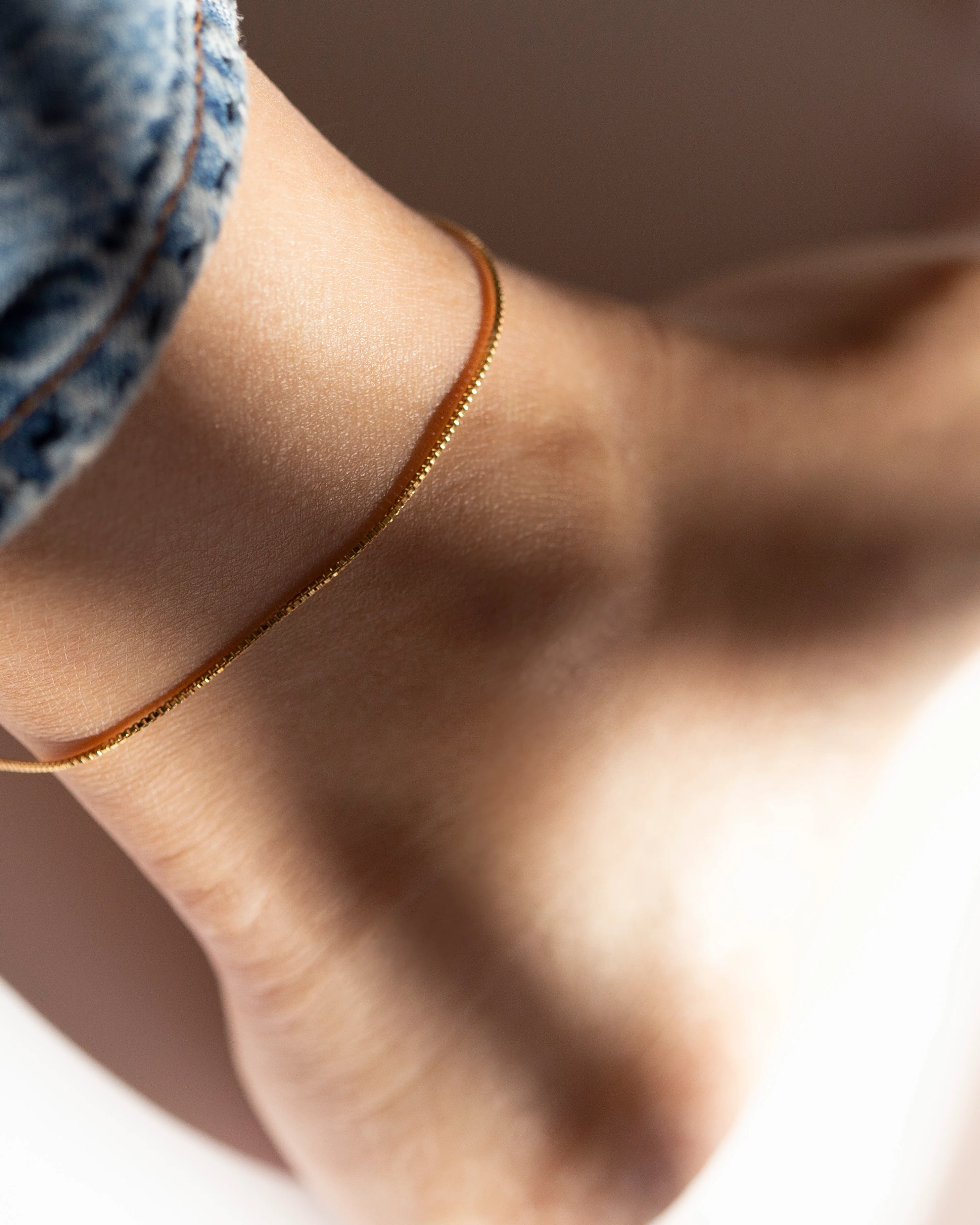 Dainty Box Chain Anklet for Women - Image 3