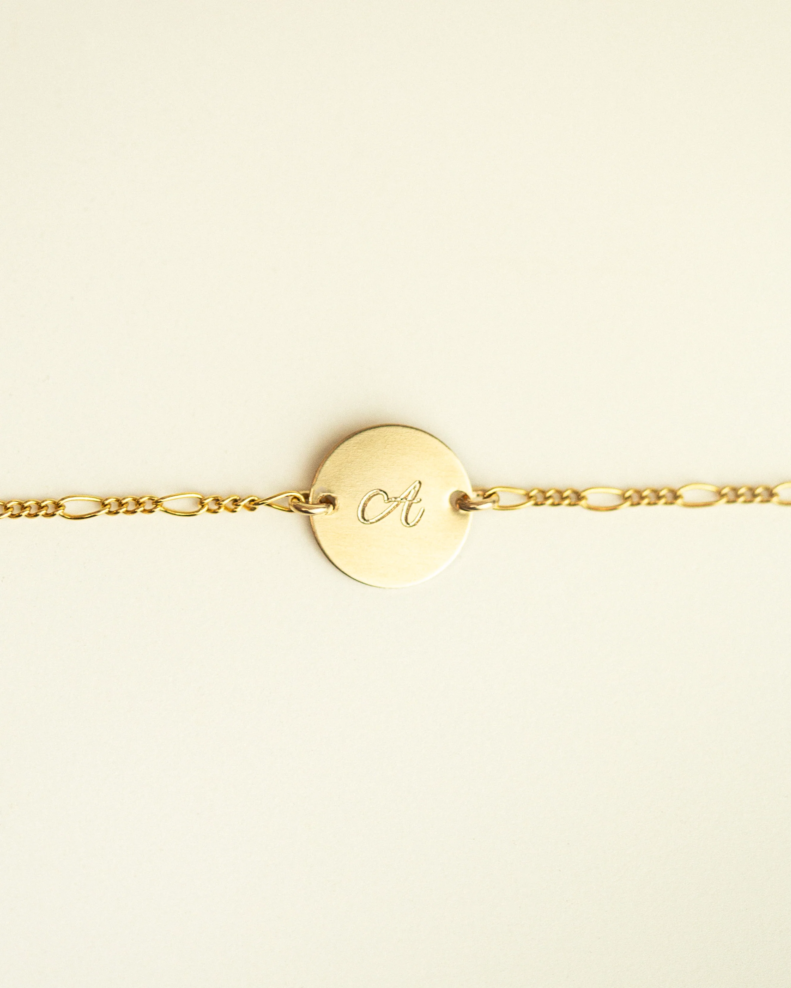 Dainty Initial Circle Tag Bracelet - Image 3