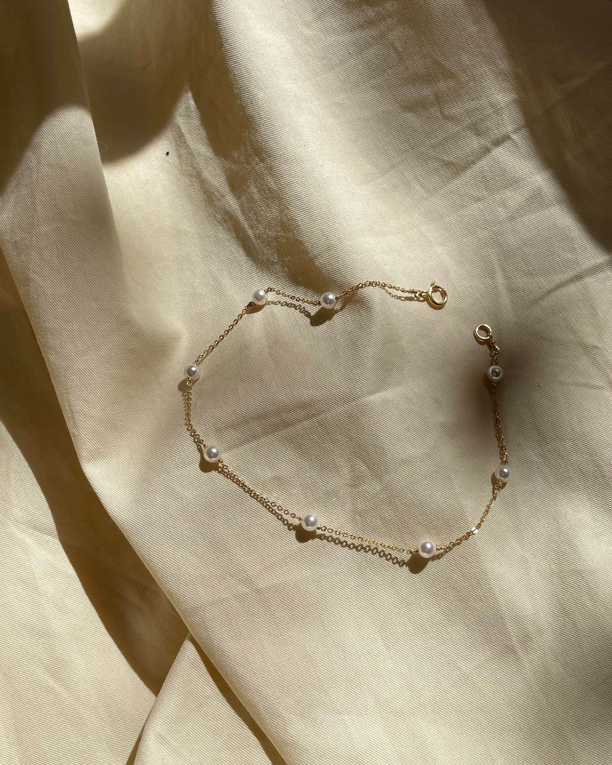 Dainty Pearl Anklet - Image 7