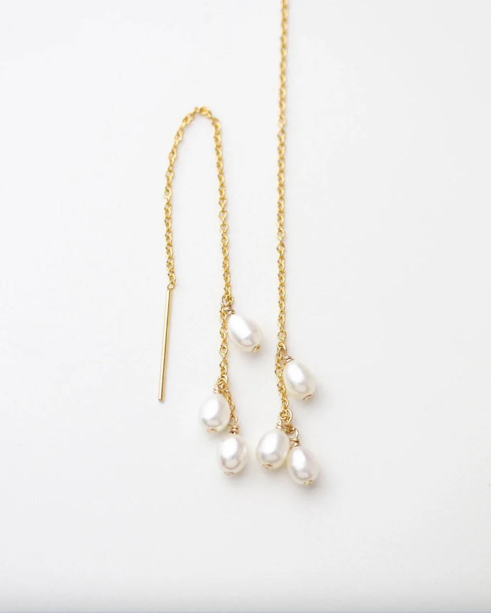 Dainty Pearl Trio Earrings - Image 2