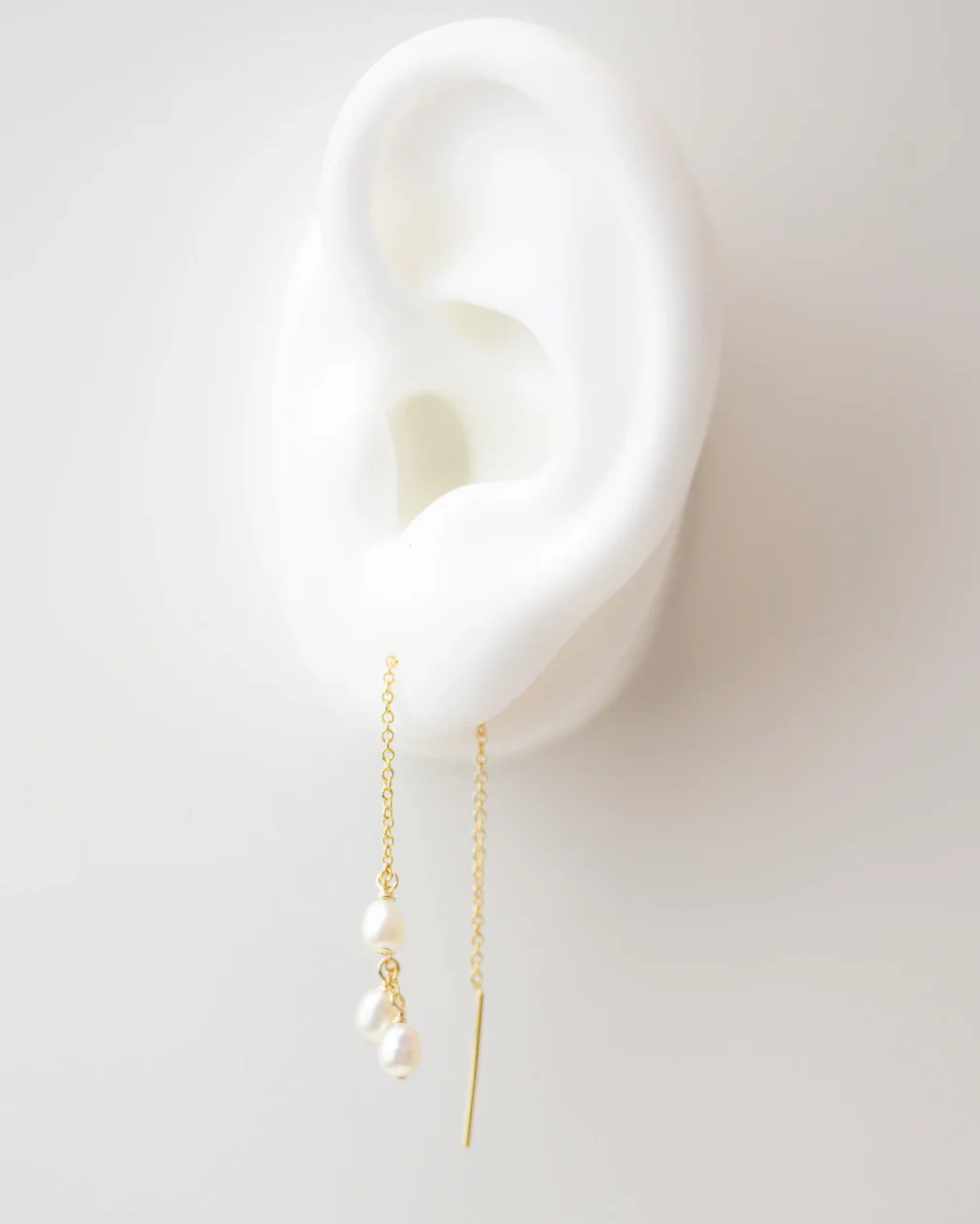 Dainty Pearl Trio Earrings - Image 3