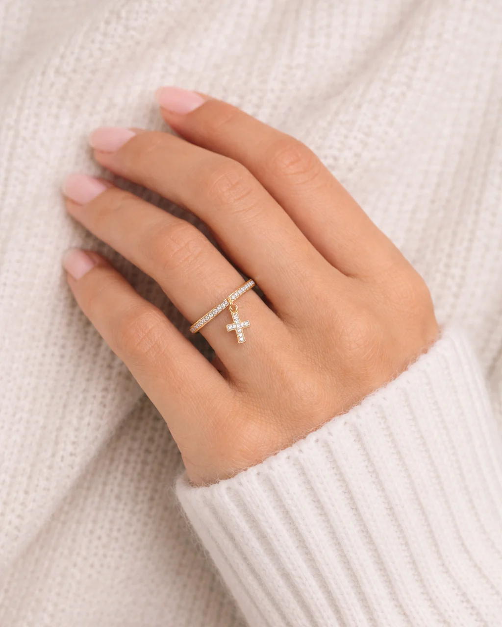 Diamond Cross Dangle Ring - Image 4