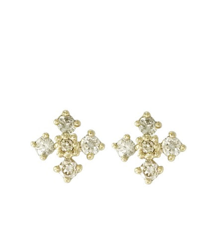 14k Diamond Cross Earrings - Image 4