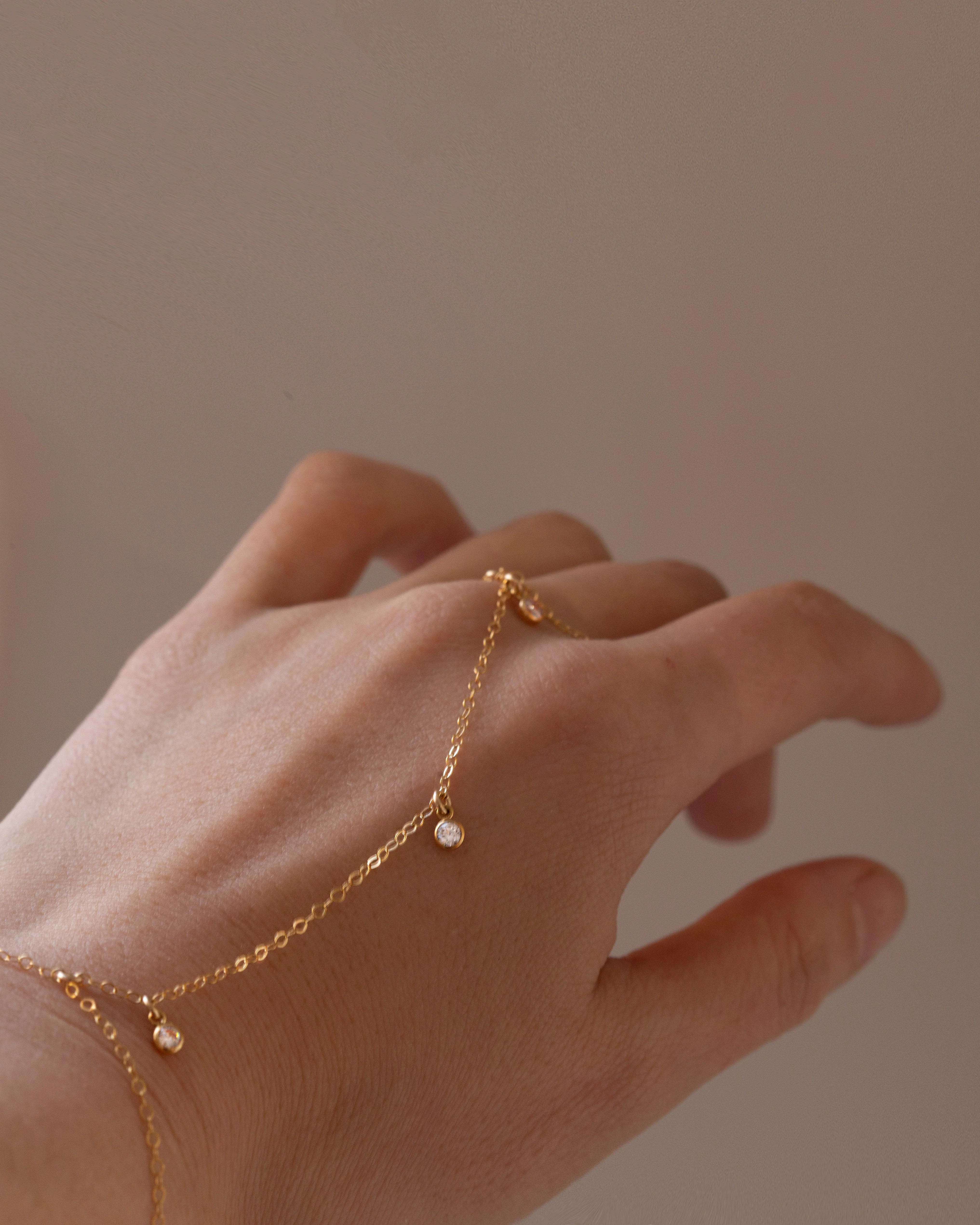 Diamond CZ Dangle Hand Chain