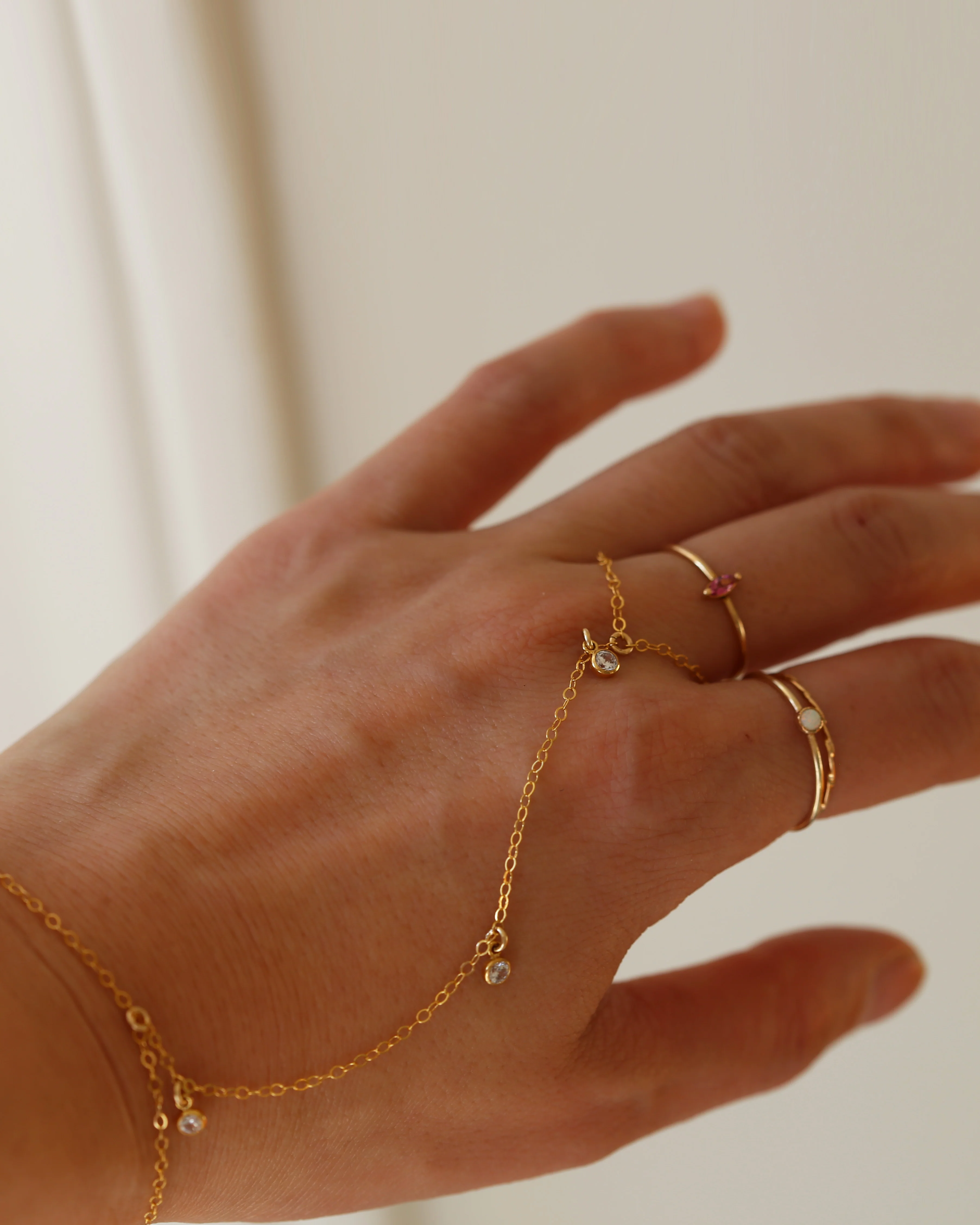 Diamond CZ Dangle Hand Chain - Image 3