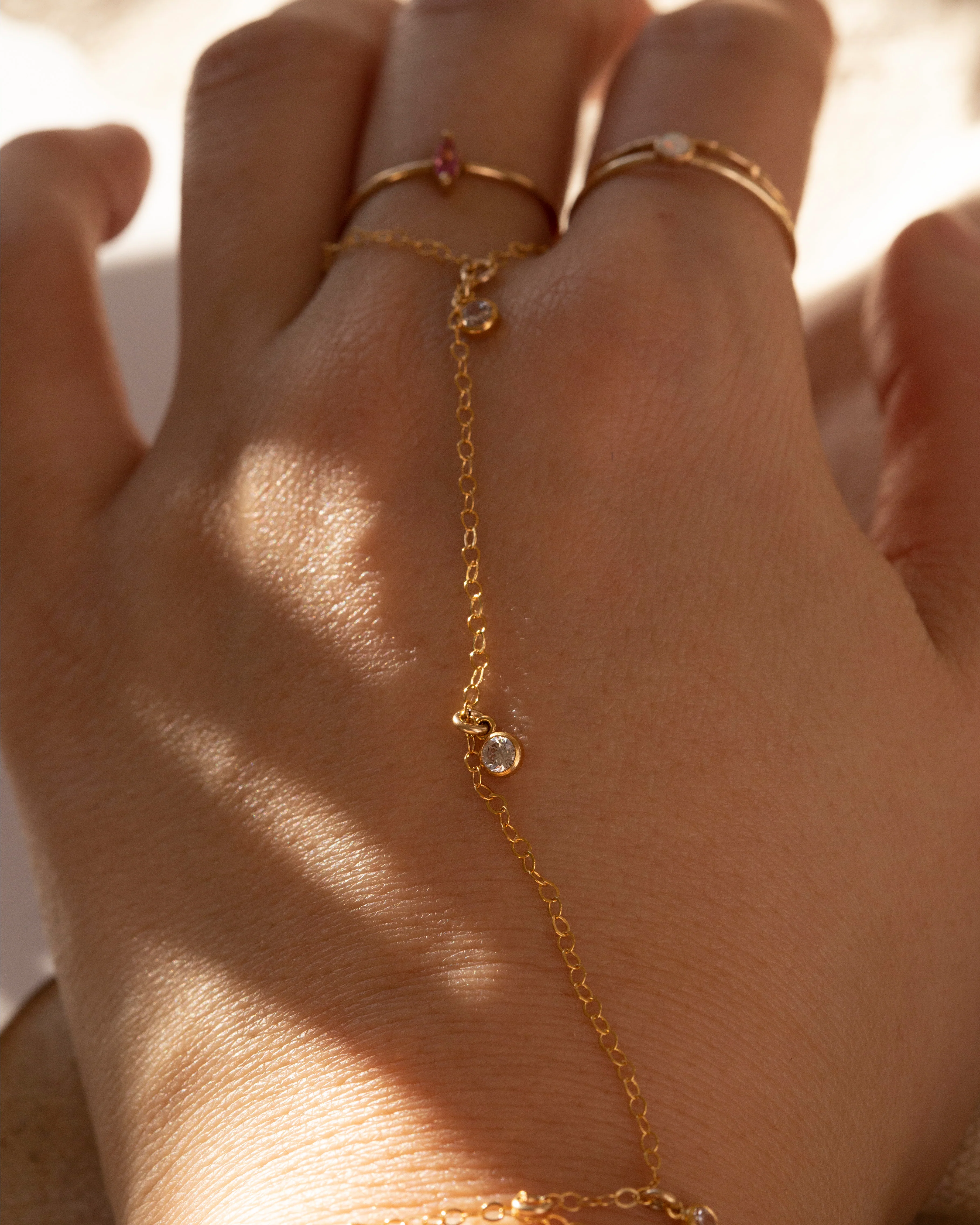Diamond CZ Dangle Hand Chain - Image 4