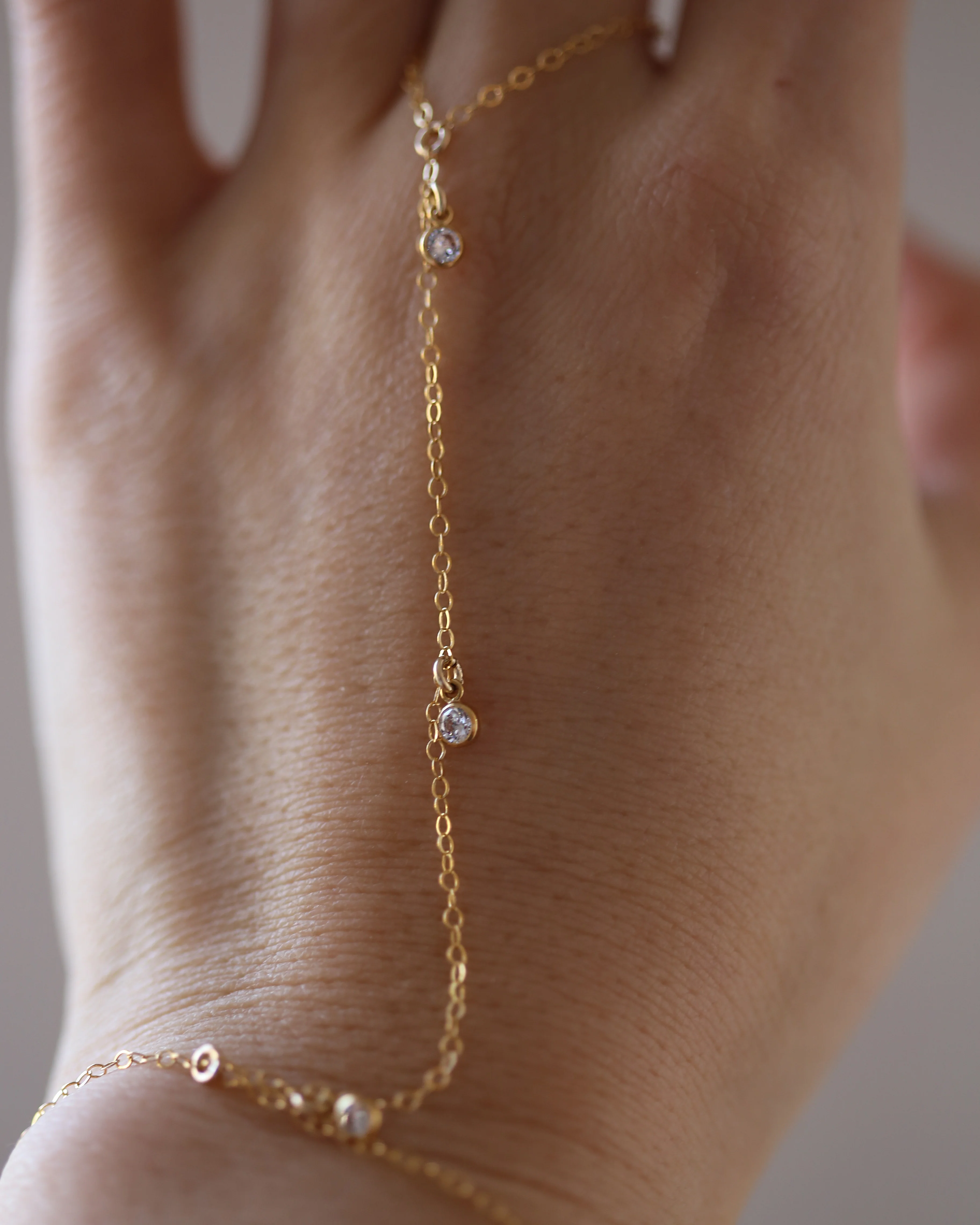 Diamond CZ Dangle Hand Chain - Image 5