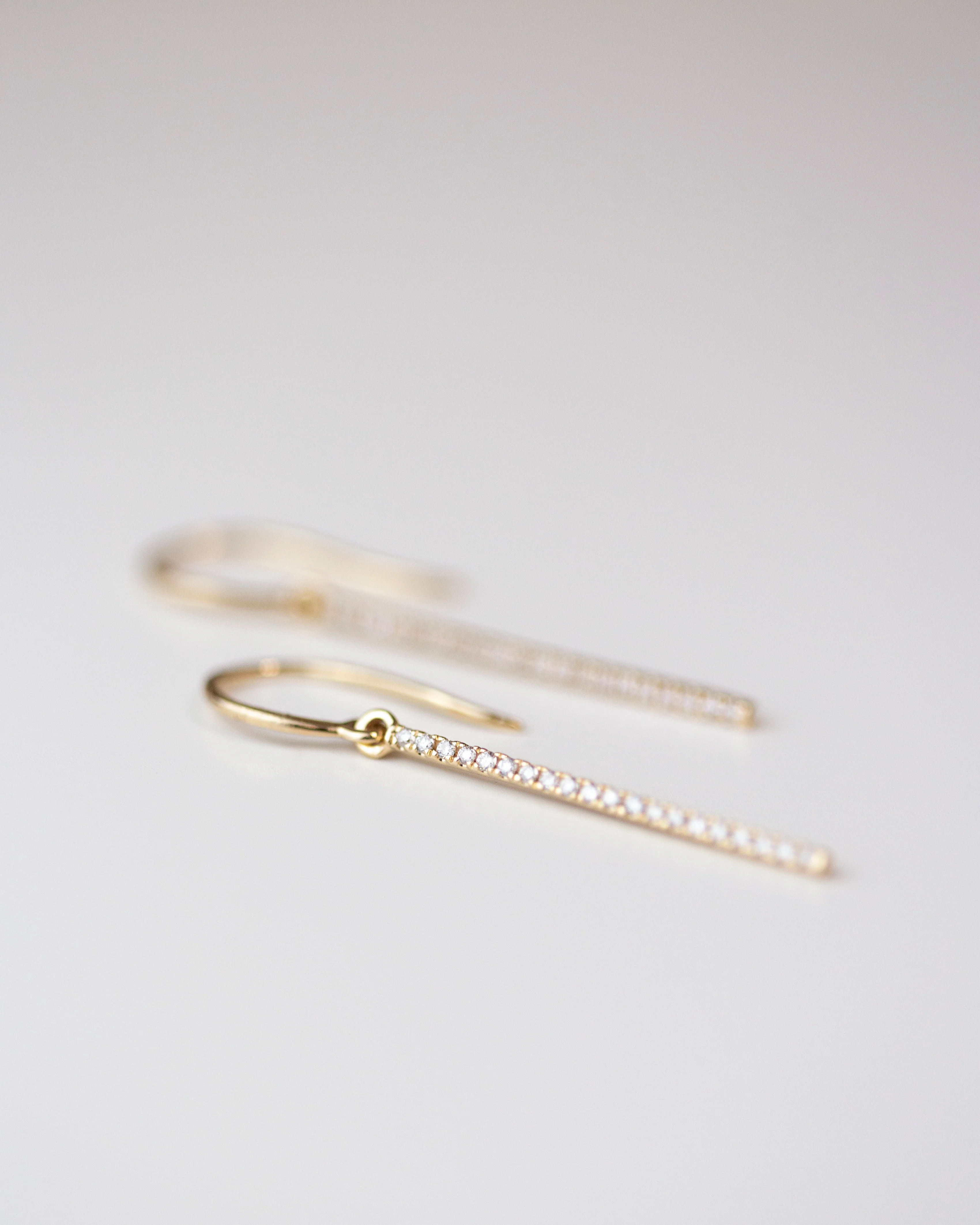 Diamond Drop Bar Earrings - Image 5