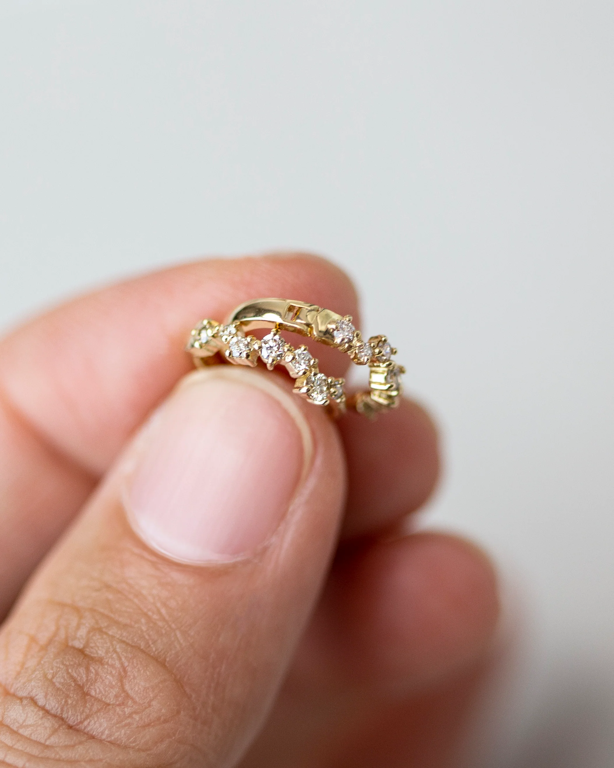 14k Diamond Huggie Earrings - Image 3