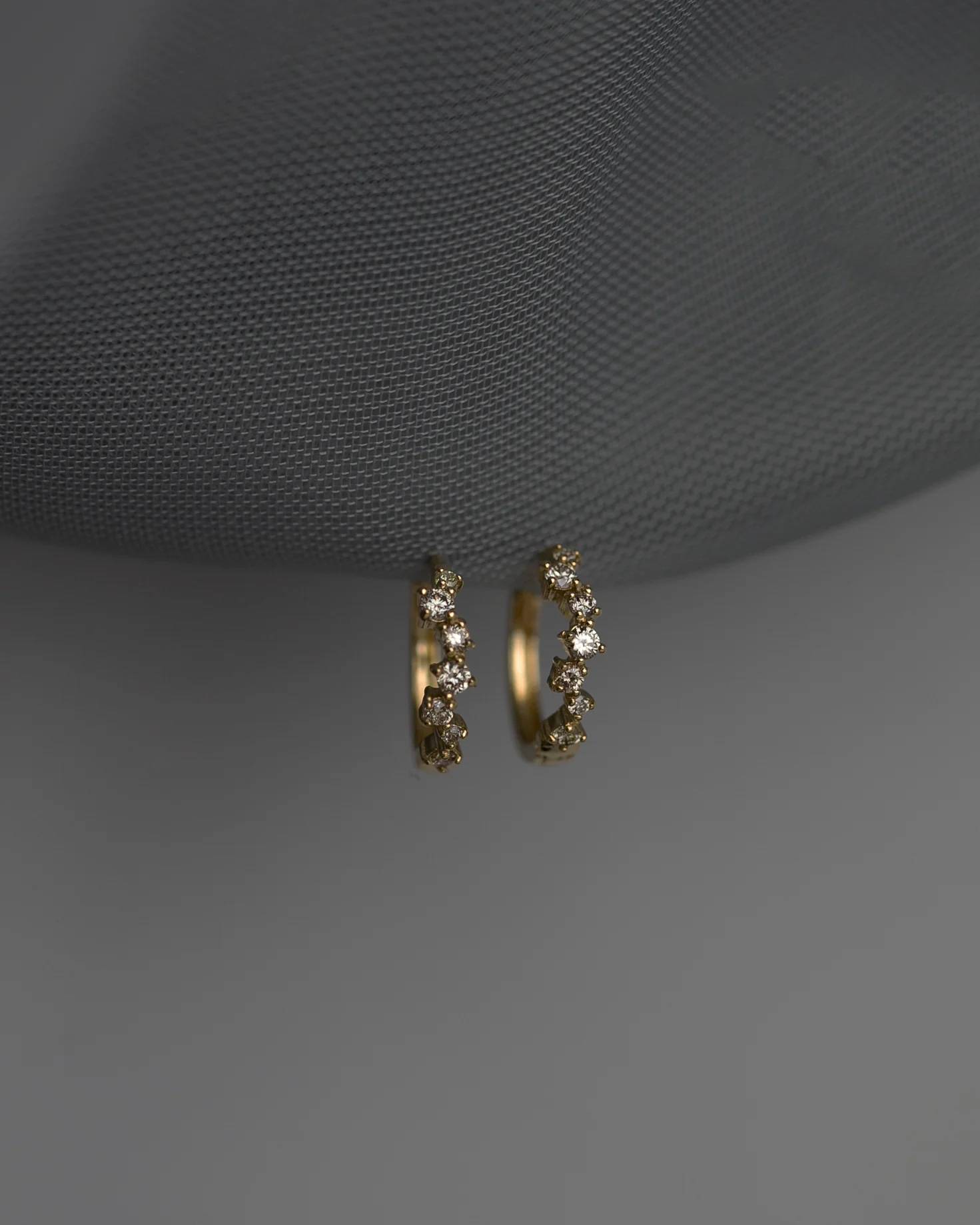 14k Diamond Huggie Earrings - Image 4