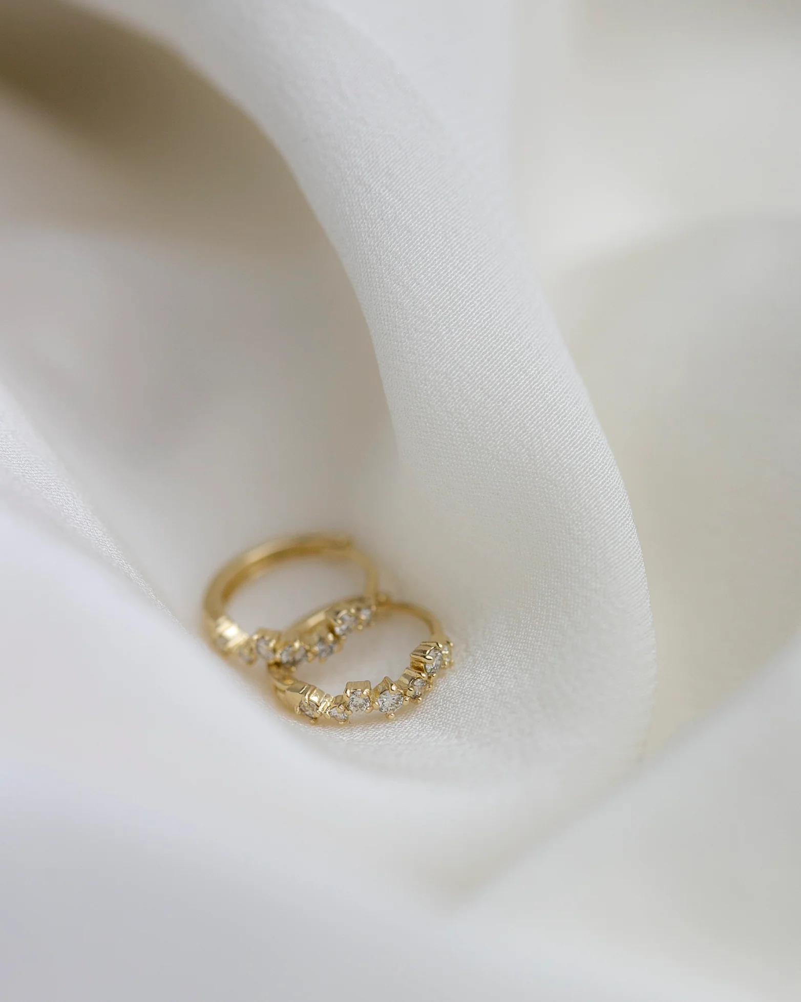 14k Diamond Huggie Earrings - Image 7