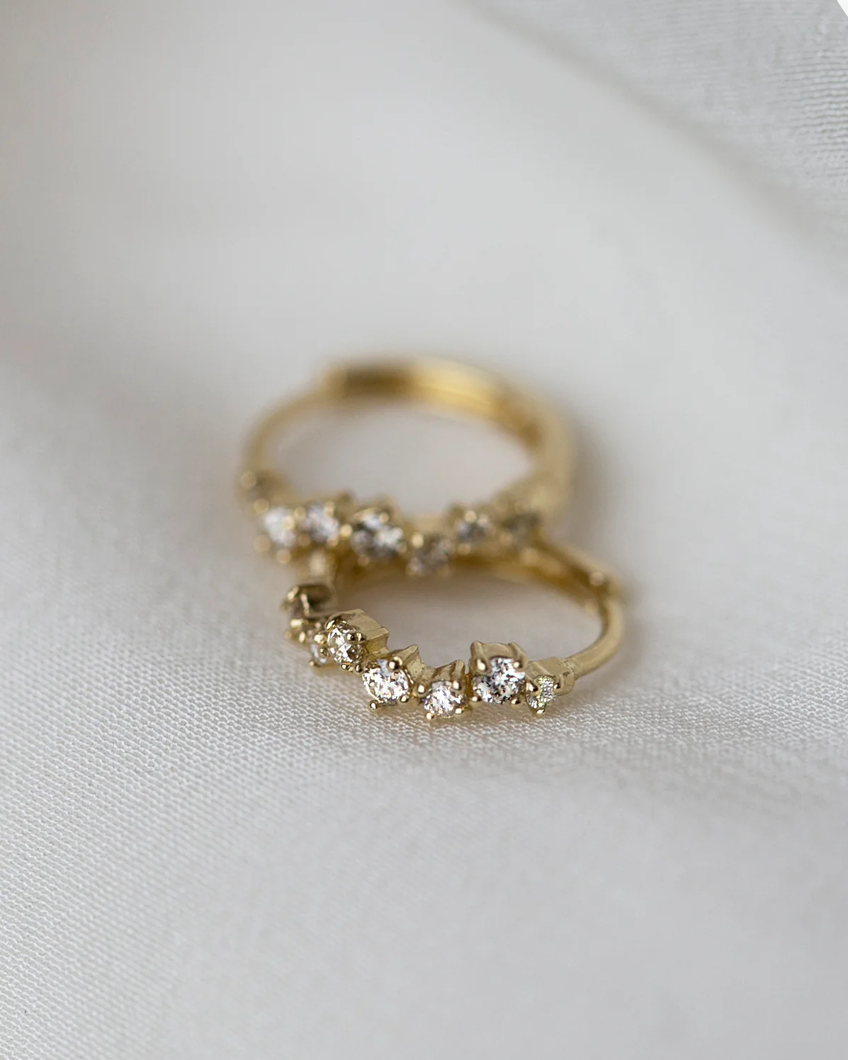 14k Diamond Huggie Earrings - Image 8