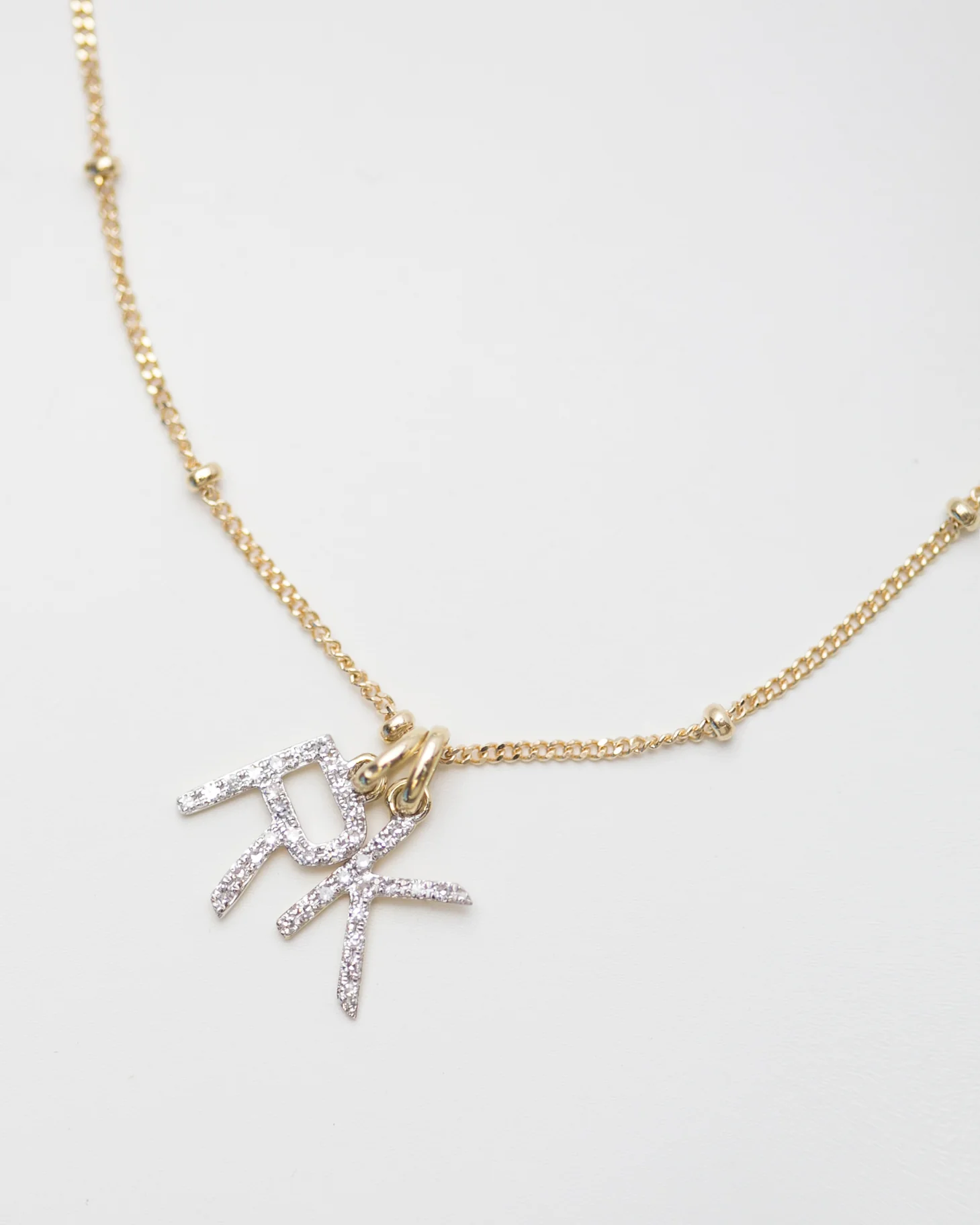 Diamond Initial Necklace - Image 4