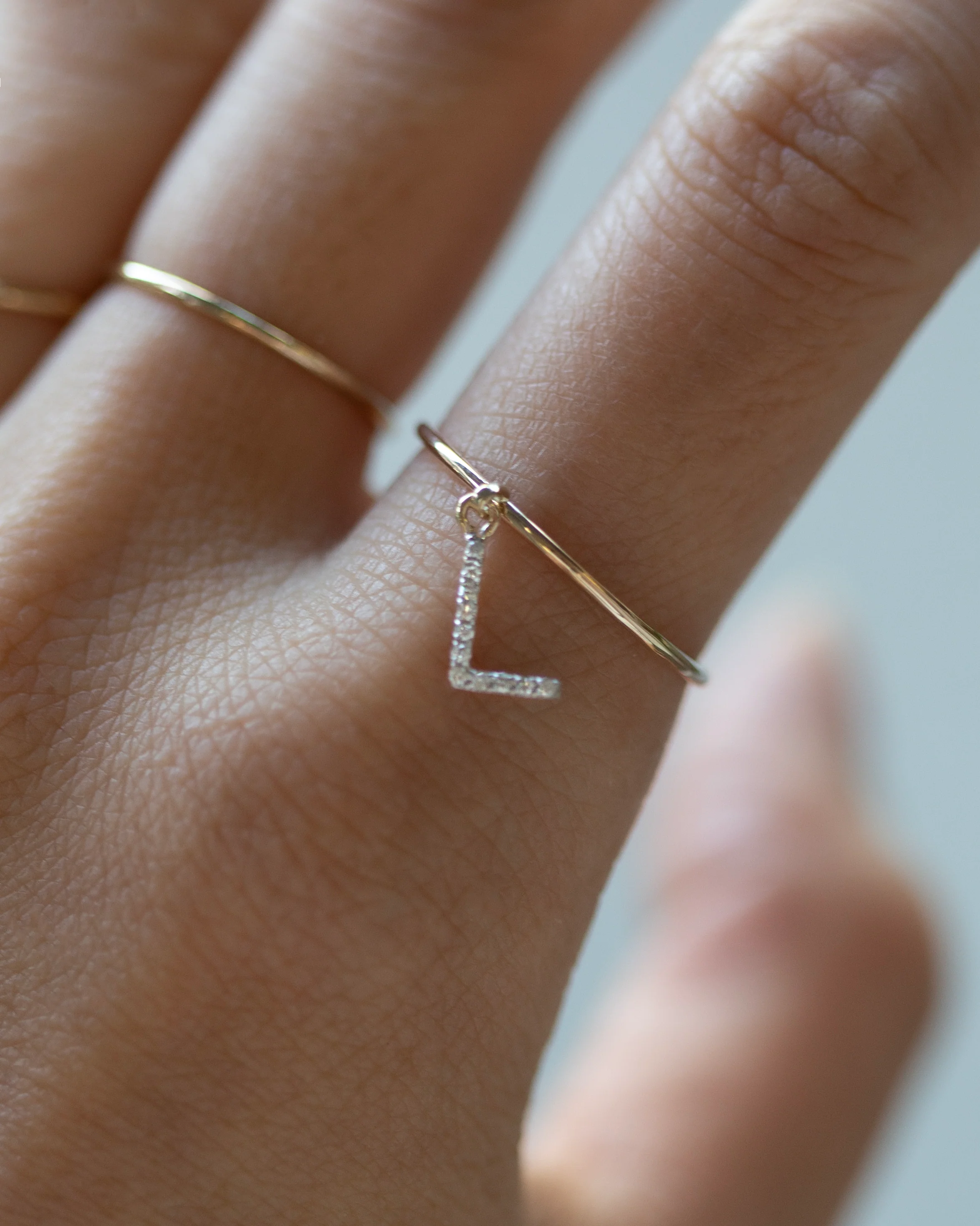Diamond Letter Ring - Image 4