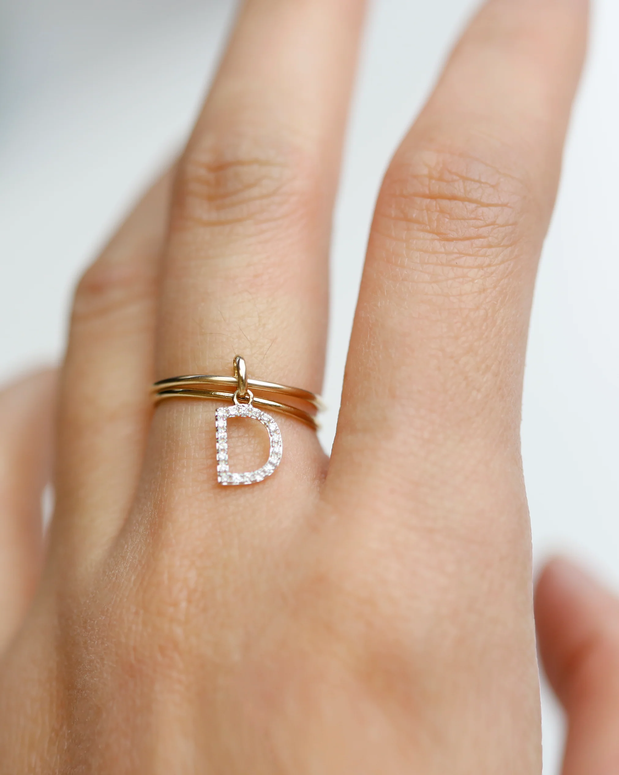 Diamond Letter Ring - Image 6