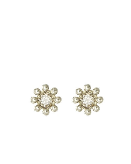 14k Diamond Mini Daisy Earrings - Image 3