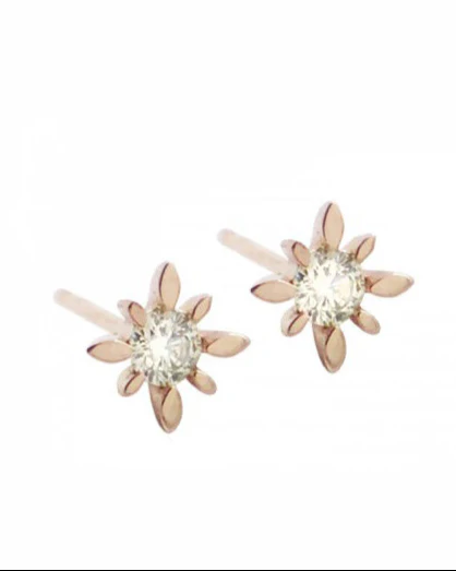 14k Diamond Polaris Starburst Earrings