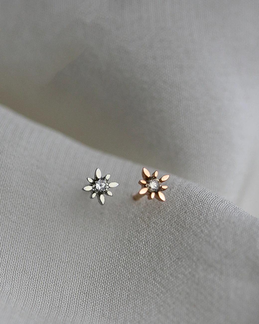 14k Diamond Polaris Starburst Earrings - Image 3