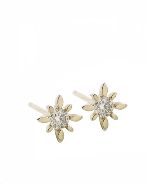 14k Diamond Polaris Starburst Earrings - Image 4