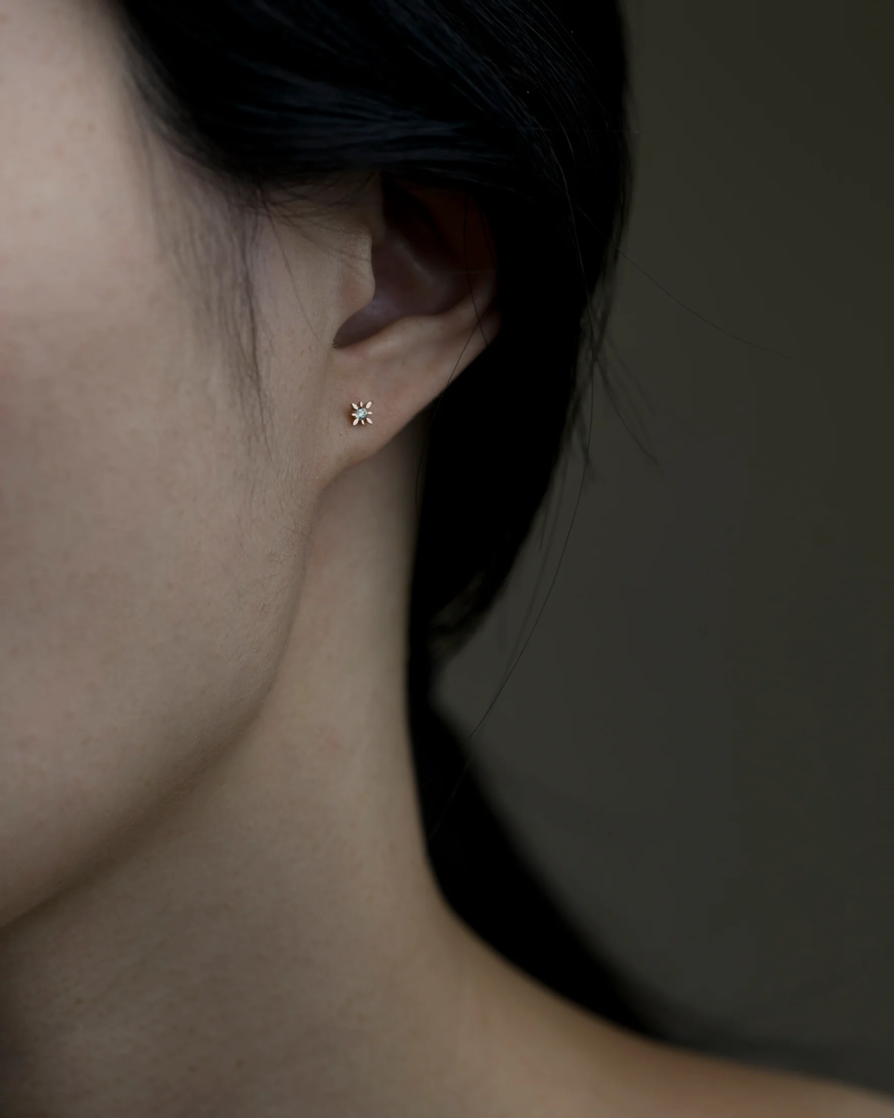 14k Diamond Polaris Starburst Earrings - Image 6